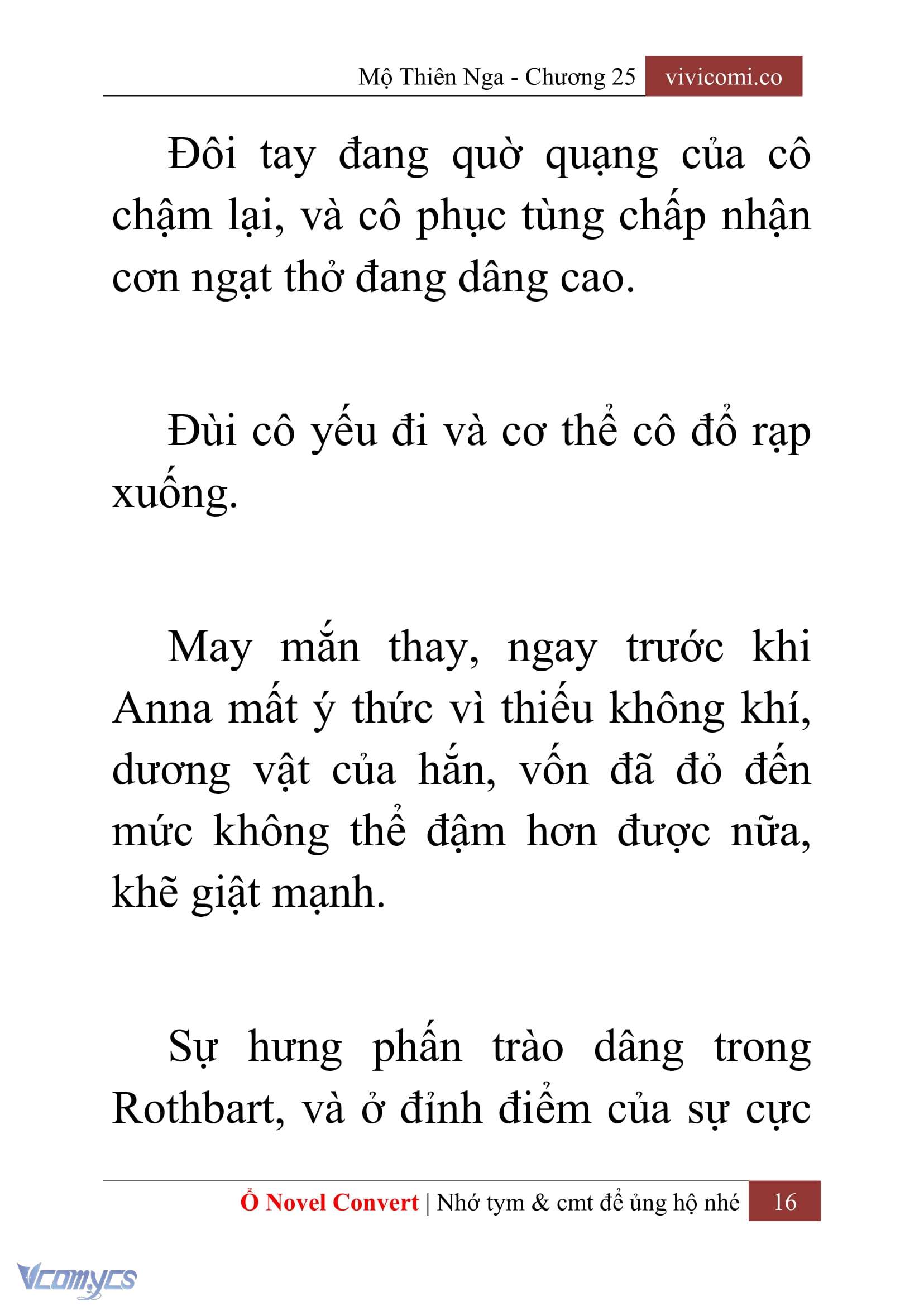 [Novel] Mộ Thiên Nga Chap 25 - Trang 2