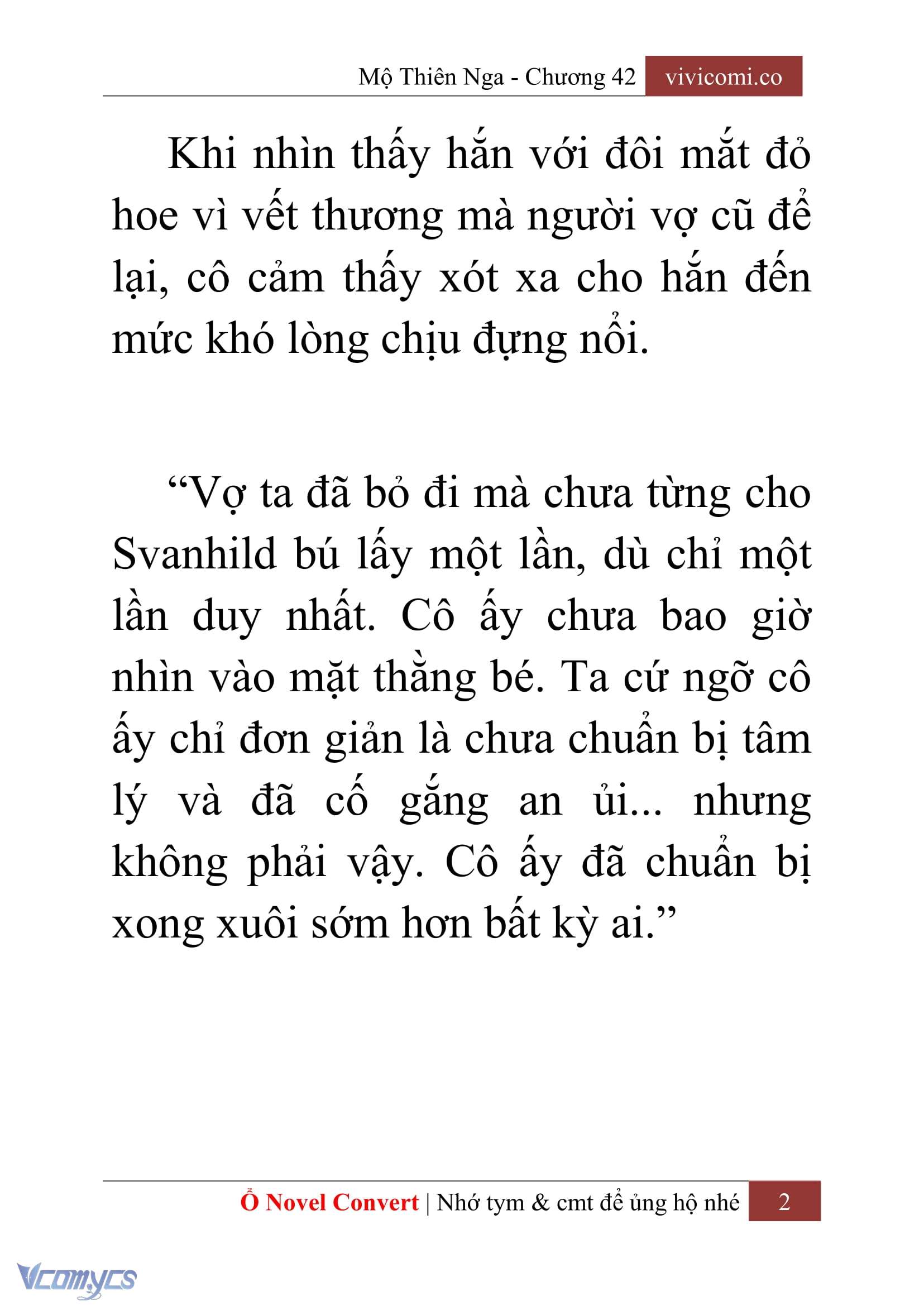 [Novel] Mộ Thiên Nga Chap 42 - Trang 2