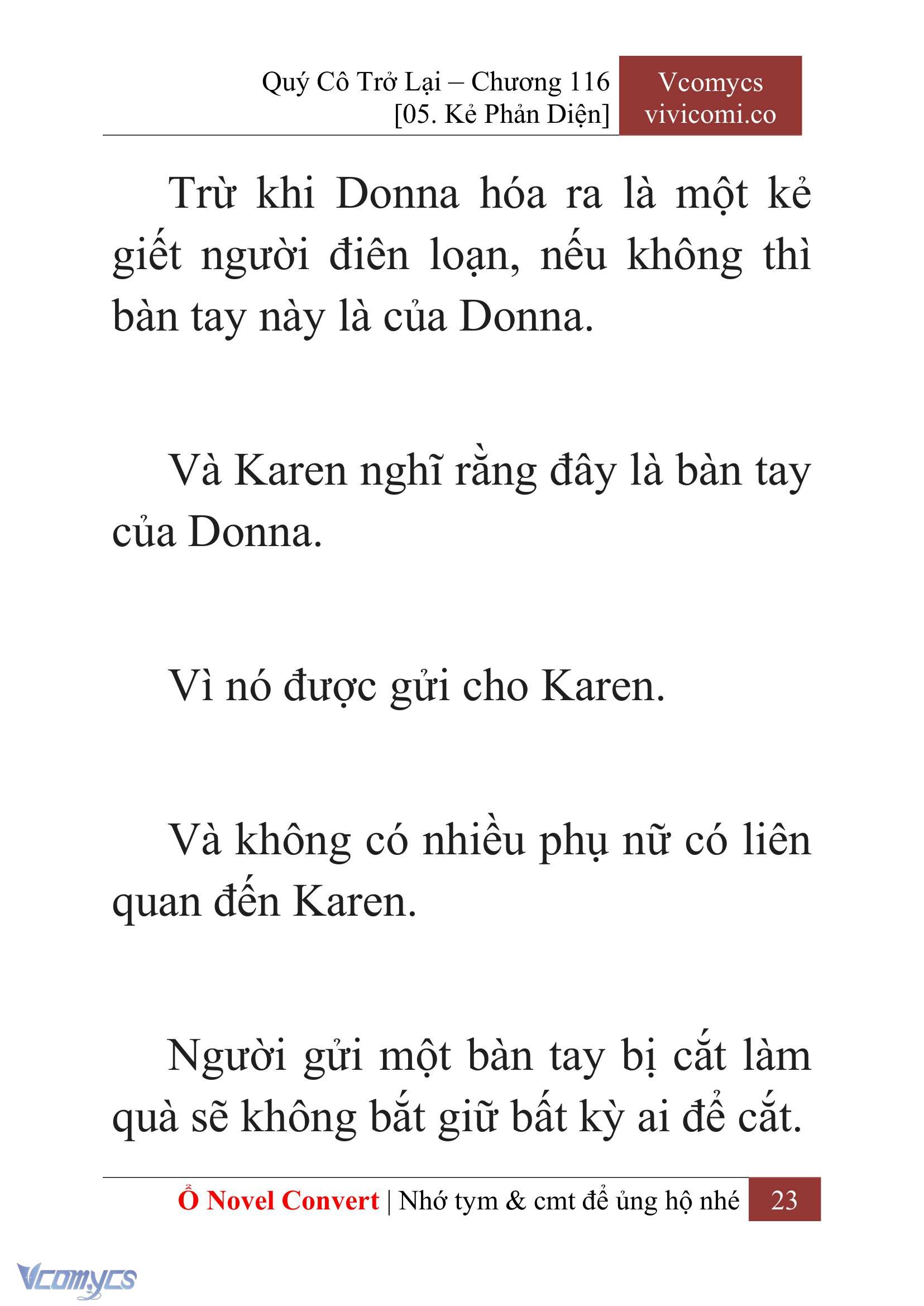 [Novel] Quý Cô Trở Lại Chap 116 - Trang 2