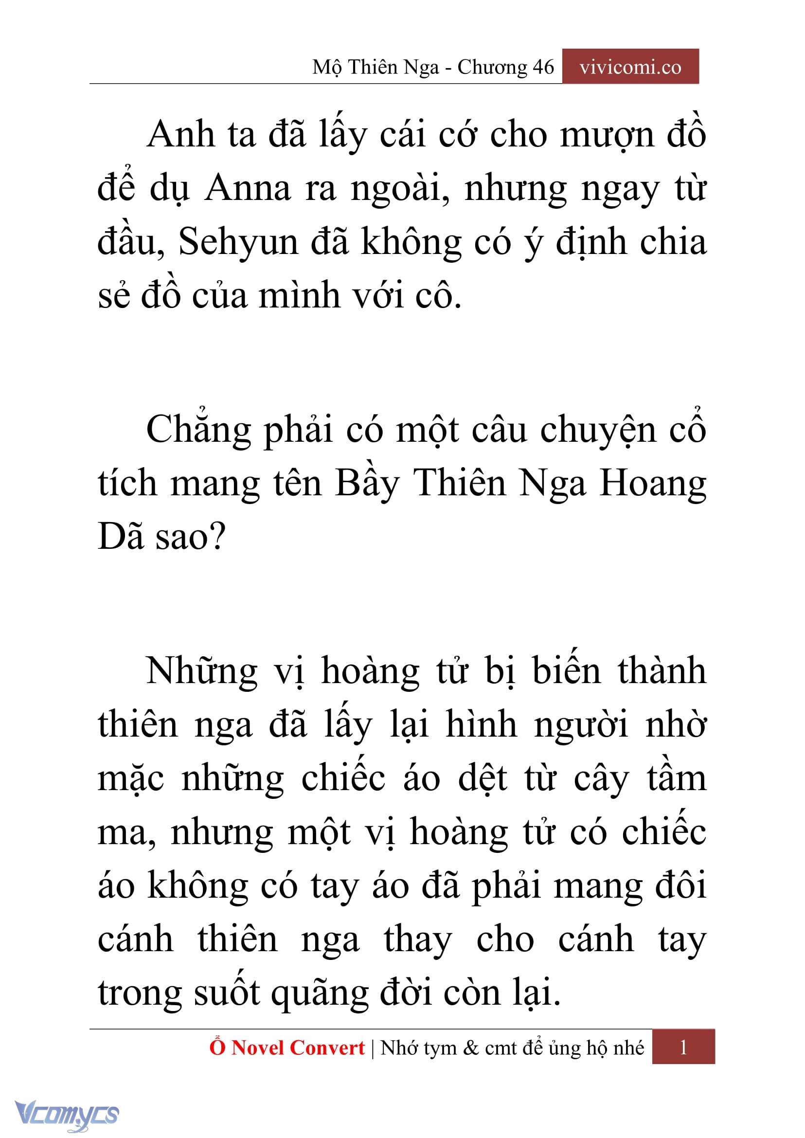 [Novel] Mộ Thiên Nga Chap 46 - Trang 2