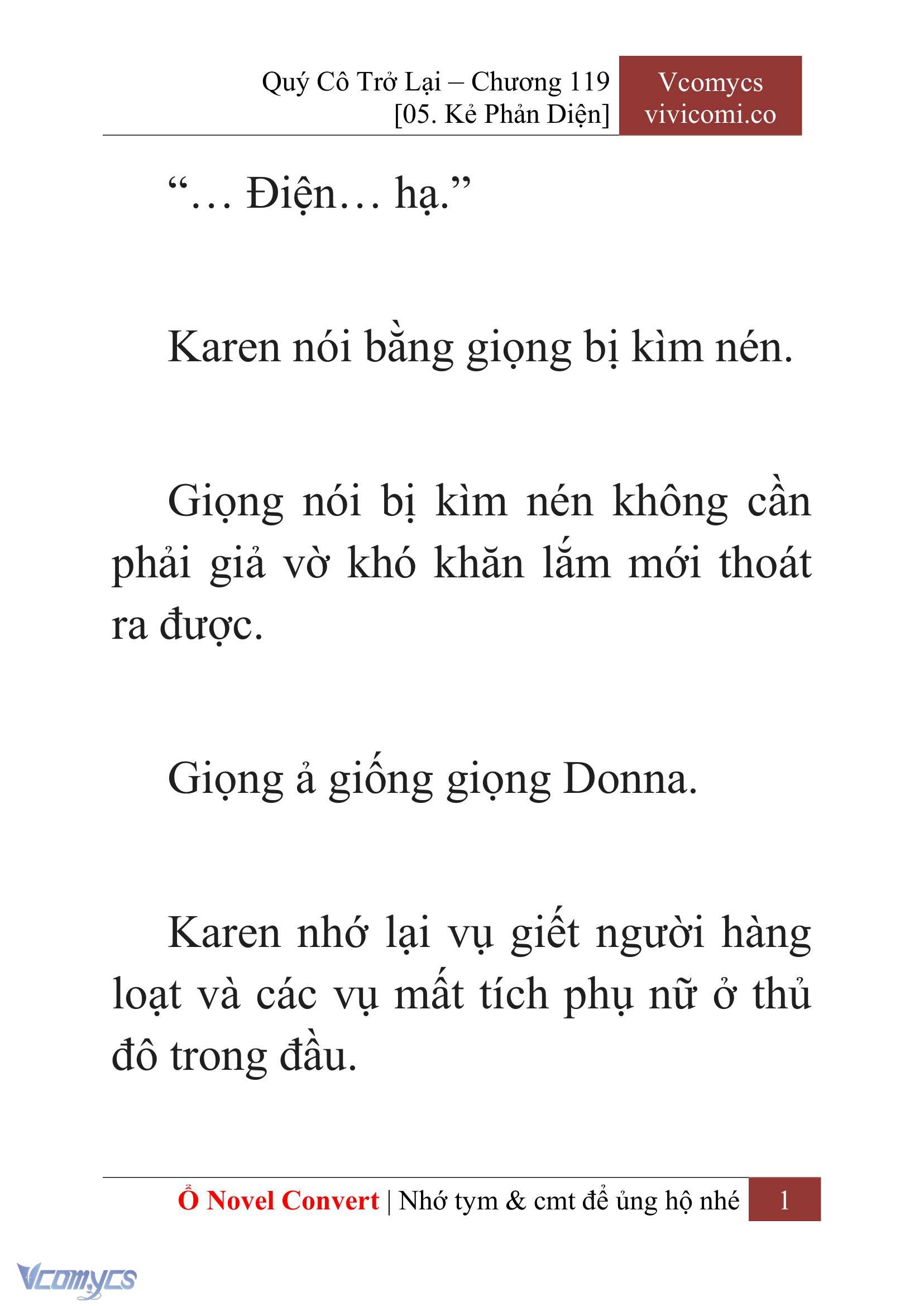 [Novel] Quý Cô Trở Lại Chap 119 - Trang 2