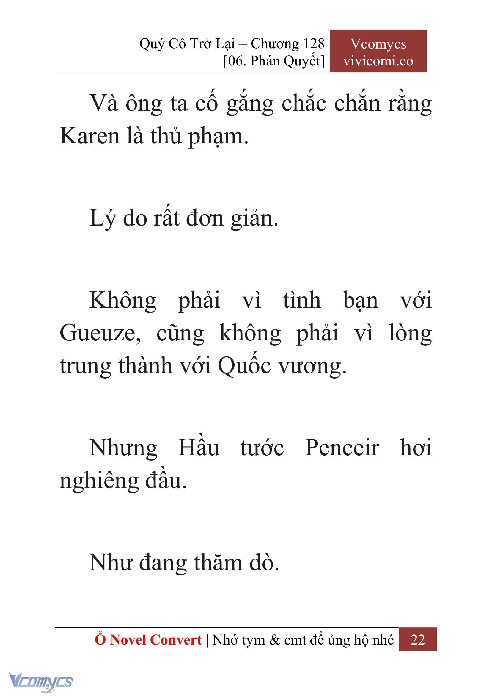 [Novel] Quý Cô Trở Lại Chap 128 - Next 