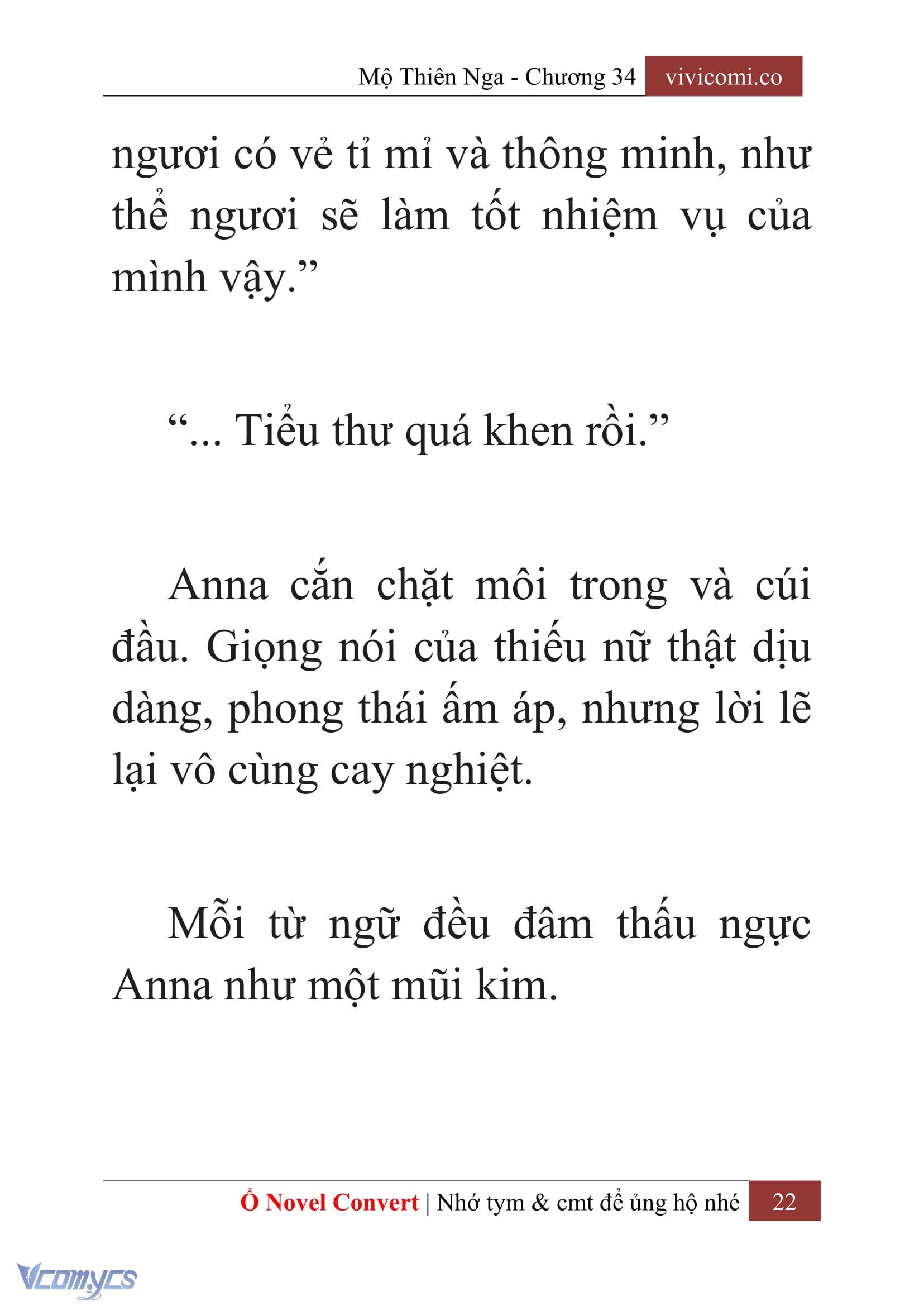 [Novel] Mộ Thiên Nga Chap 34 - Trang 2