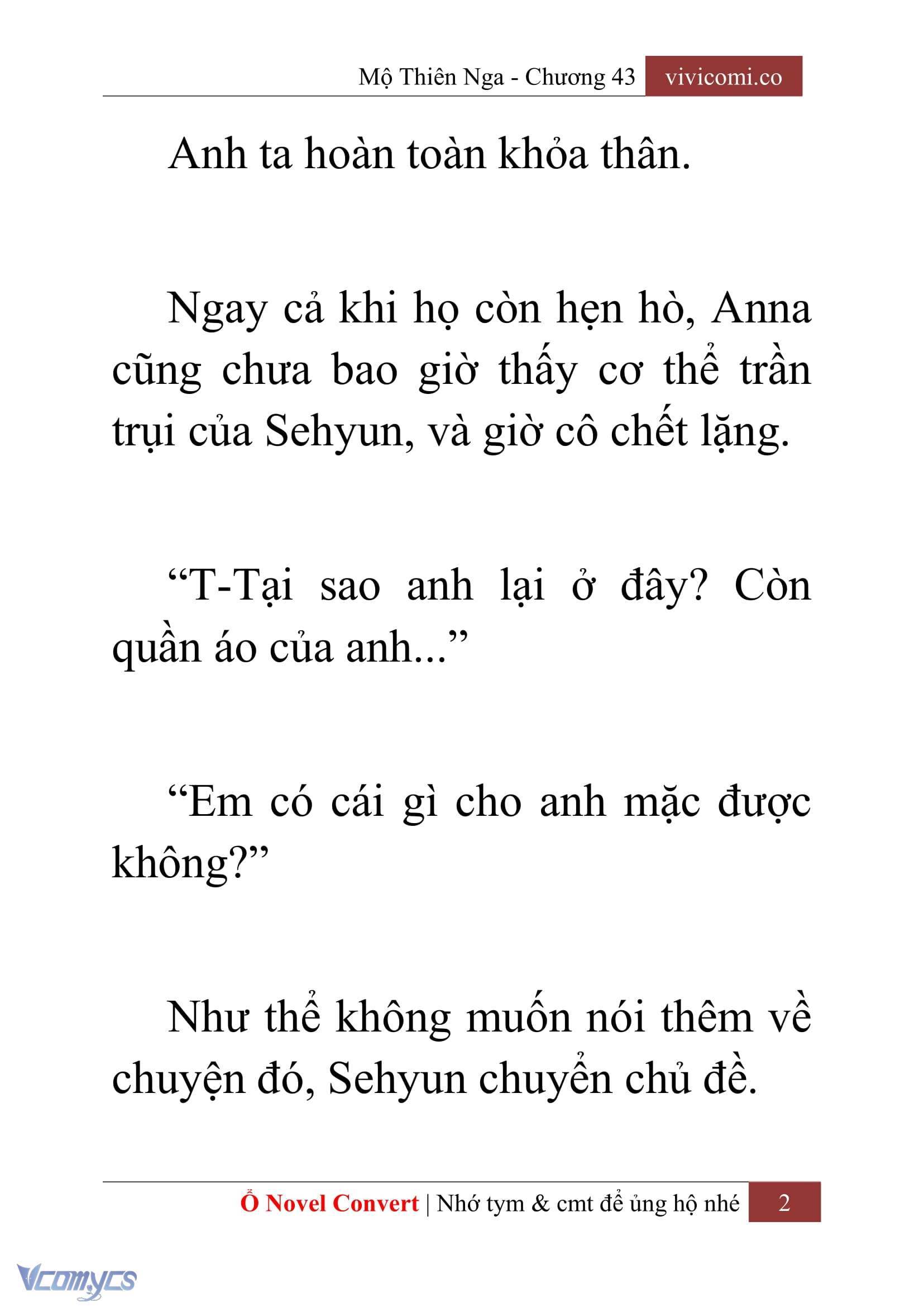 [Novel] Mộ Thiên Nga Chap 43 - Trang 2