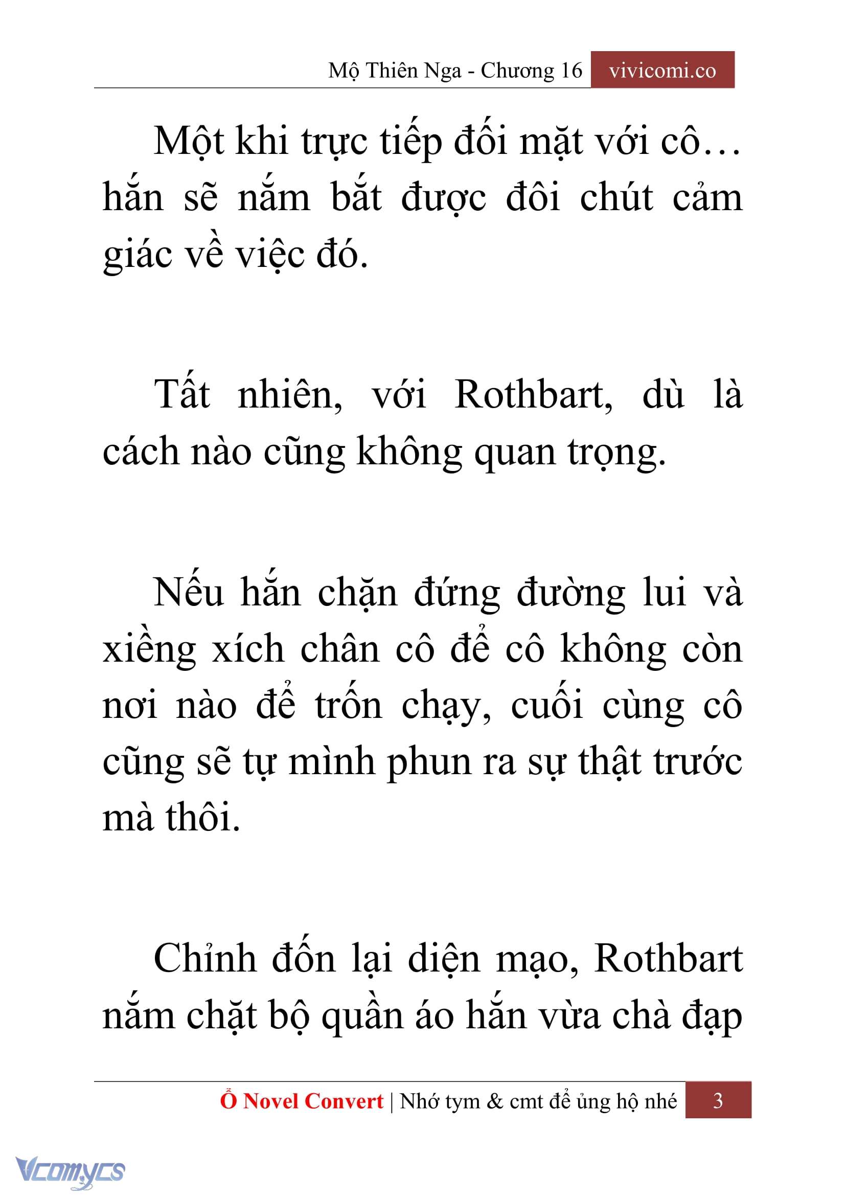 [Novel] Mộ Thiên Nga Chap 16 - Trang 2