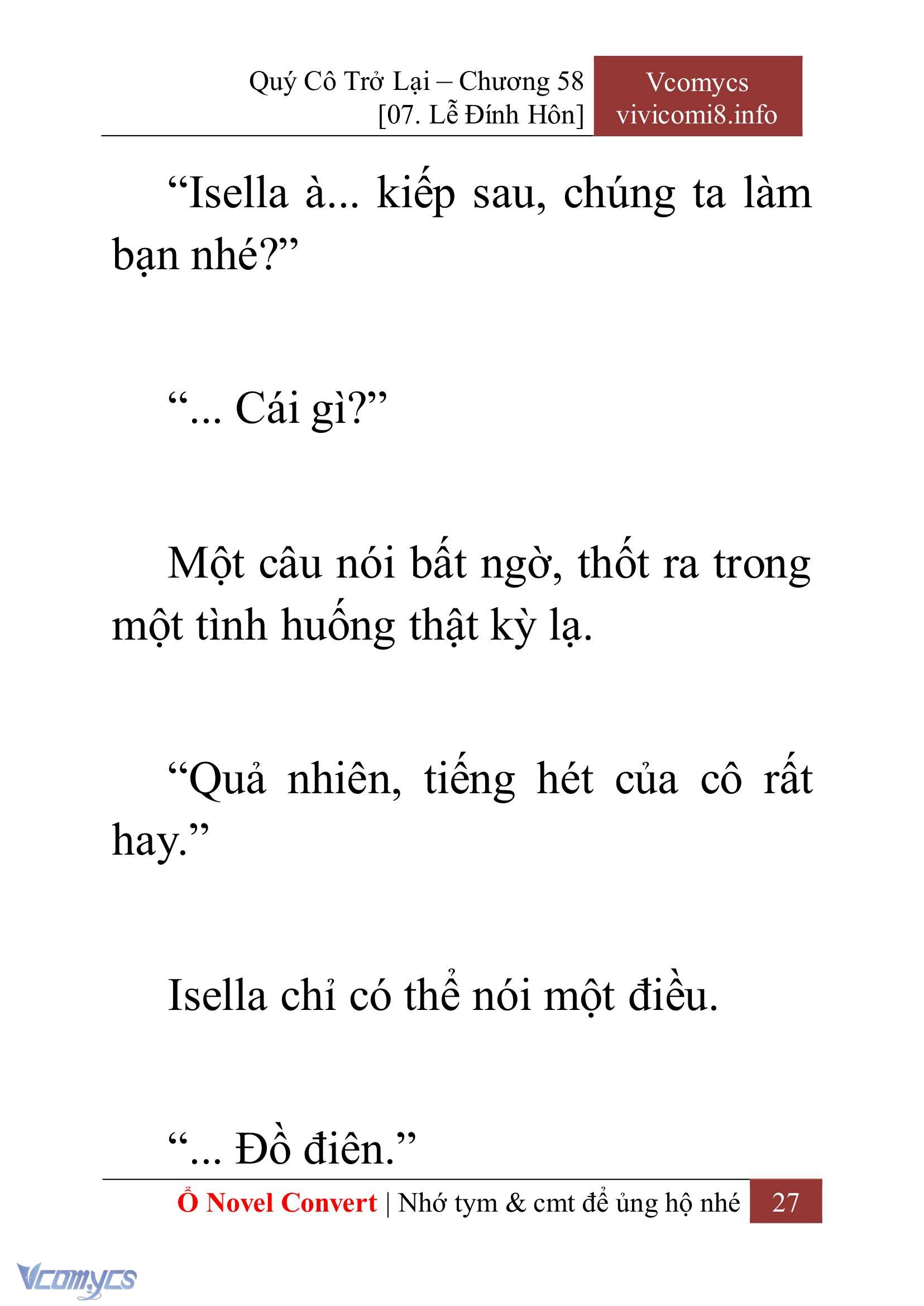 [Novel] Quý Cô Trở Lại Chap 58 - Trang 2