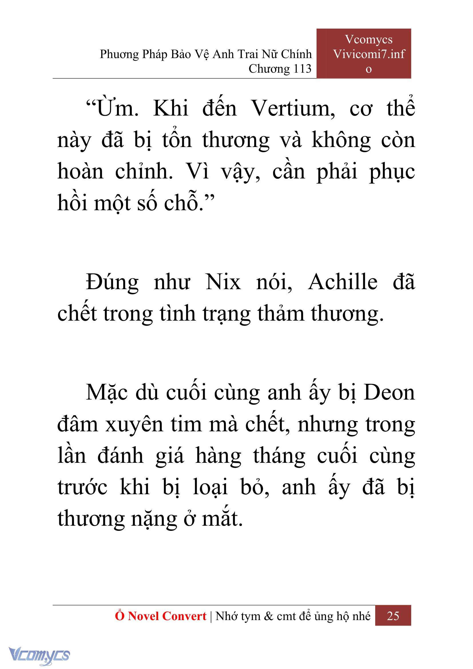 [Novel] Phương Pháp Bảo Vệ Anh Trai Nữ Chính Chap 113 - Trang 2