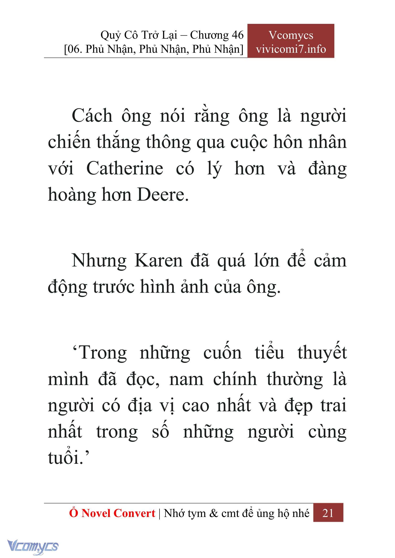 [Novel] Quý Cô Trở Lại Chap 46 - Next Chap 47