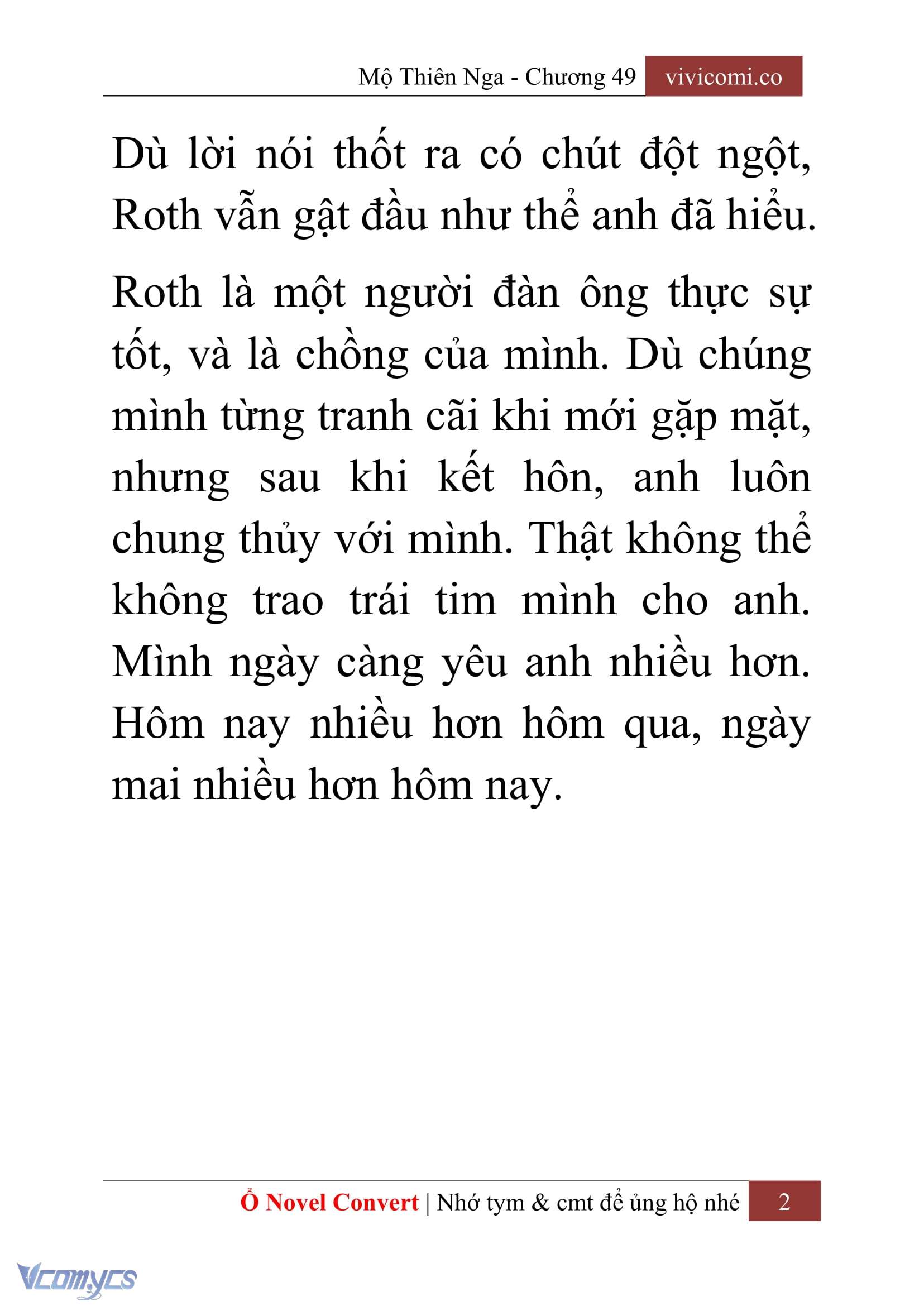 [Novel] Mộ Thiên Nga Chap 49 - Trang 2