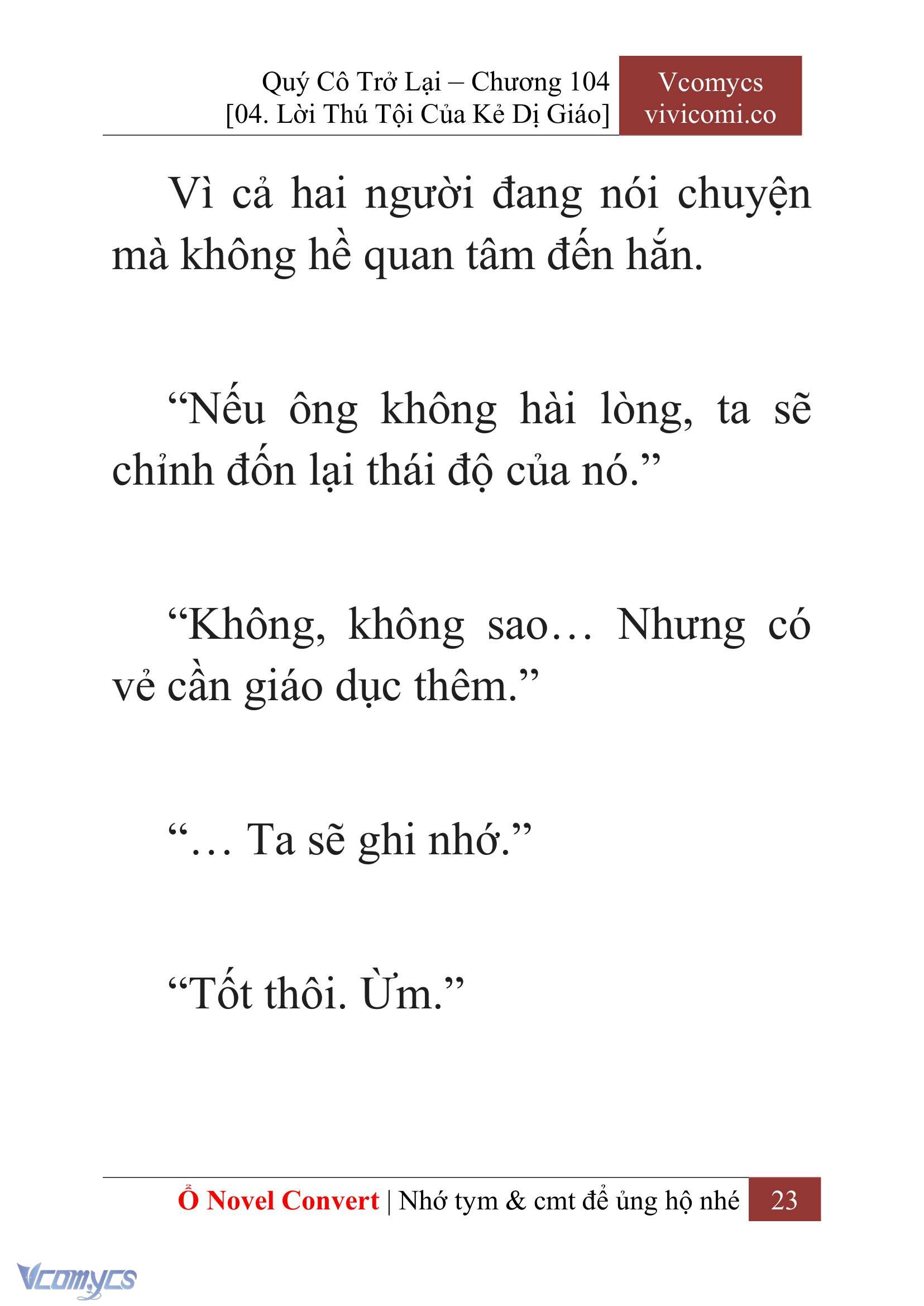 [Novel] Quý Cô Trở Lại Chap 104 - Trang 2