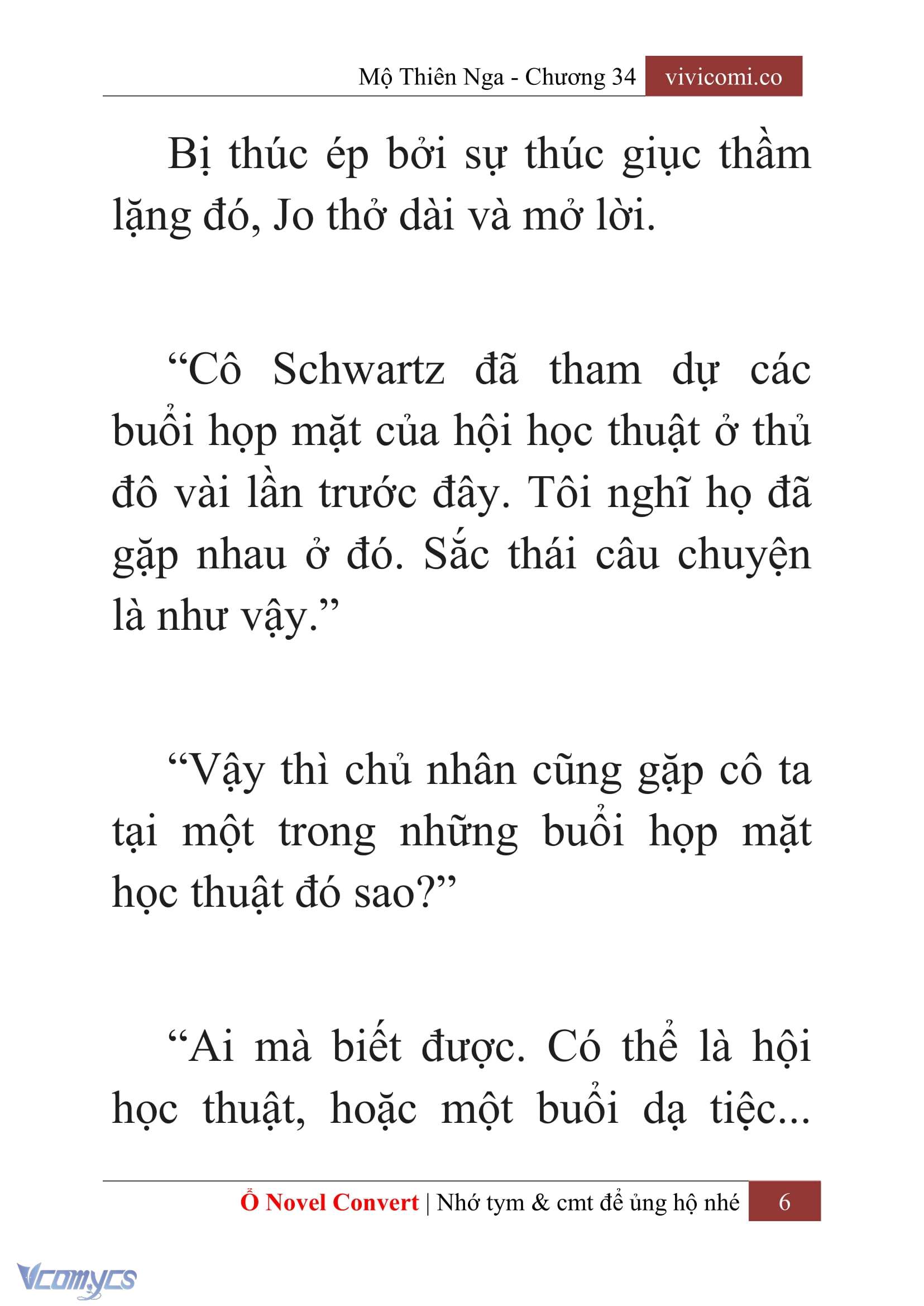 [Novel] Mộ Thiên Nga Chap 34 - Trang 2