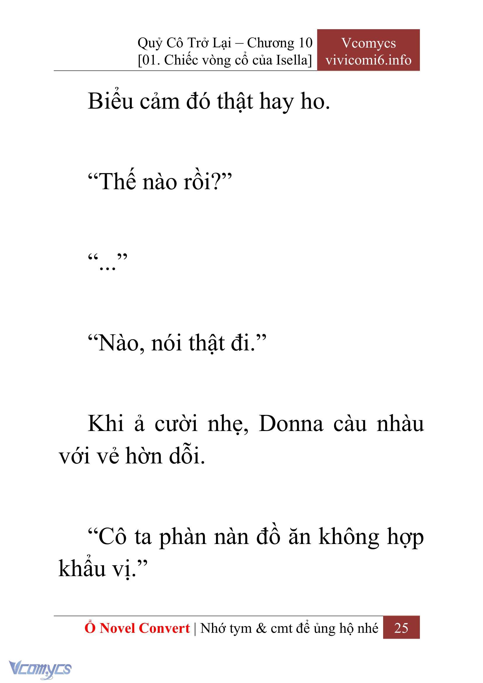 [Novel] Quý Cô Trở Lại Chap 10 - Trang 2
