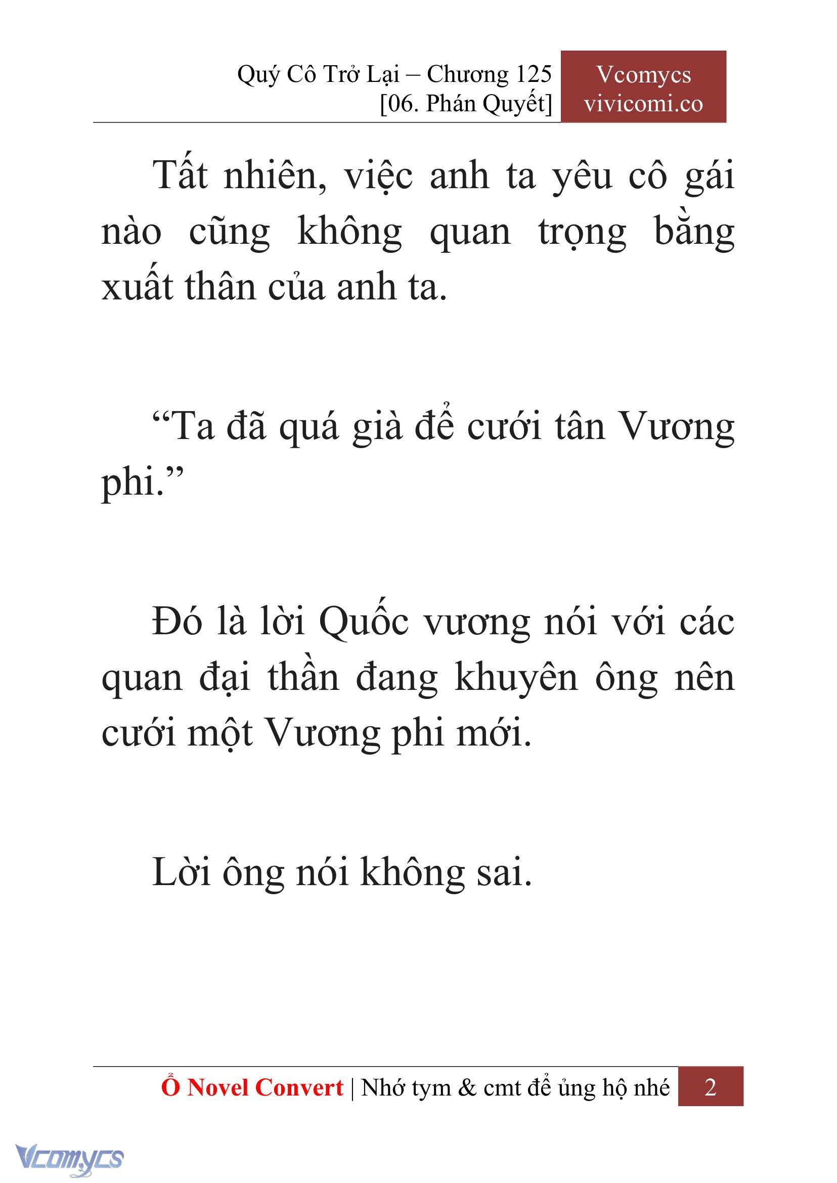 [Novel] Quý Cô Trở Lại Chap 125 - Next Chap 126