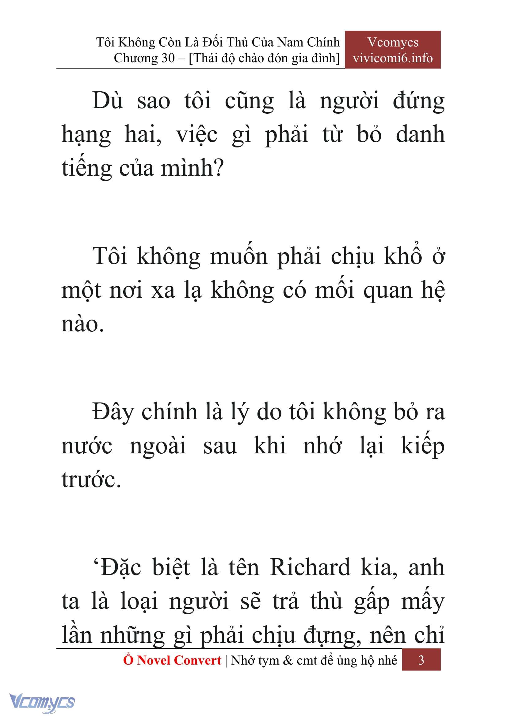 [Novel] Tôi Không Còn Là Đối Thủ Của Nam Chính Chap 30 - Trang 2