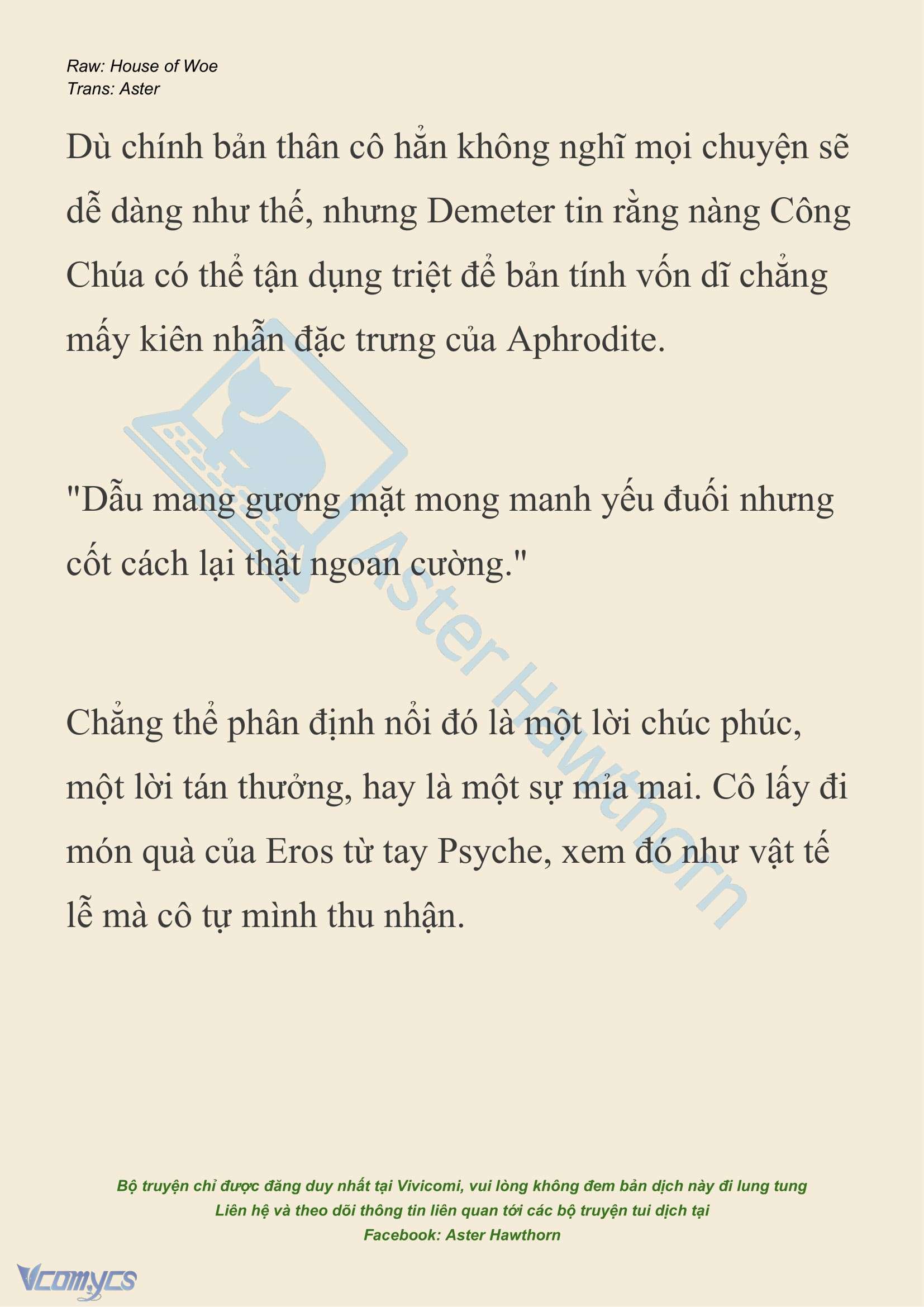 [NOVEL] Dành Cho Các Nữ Thần: Dành cho Psyche Chap 39 - Next Chap 40