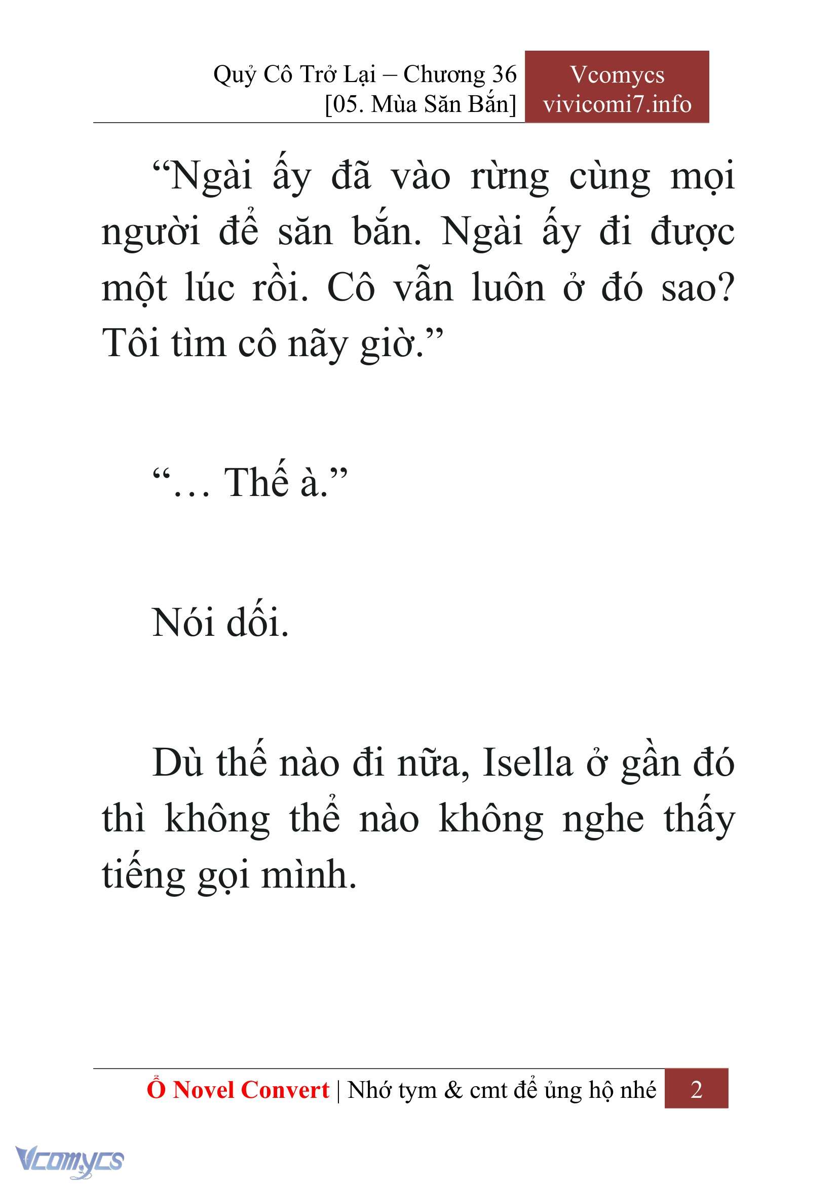 [Novel] Quý Cô Trở Lại Chap 36 - Trang 2