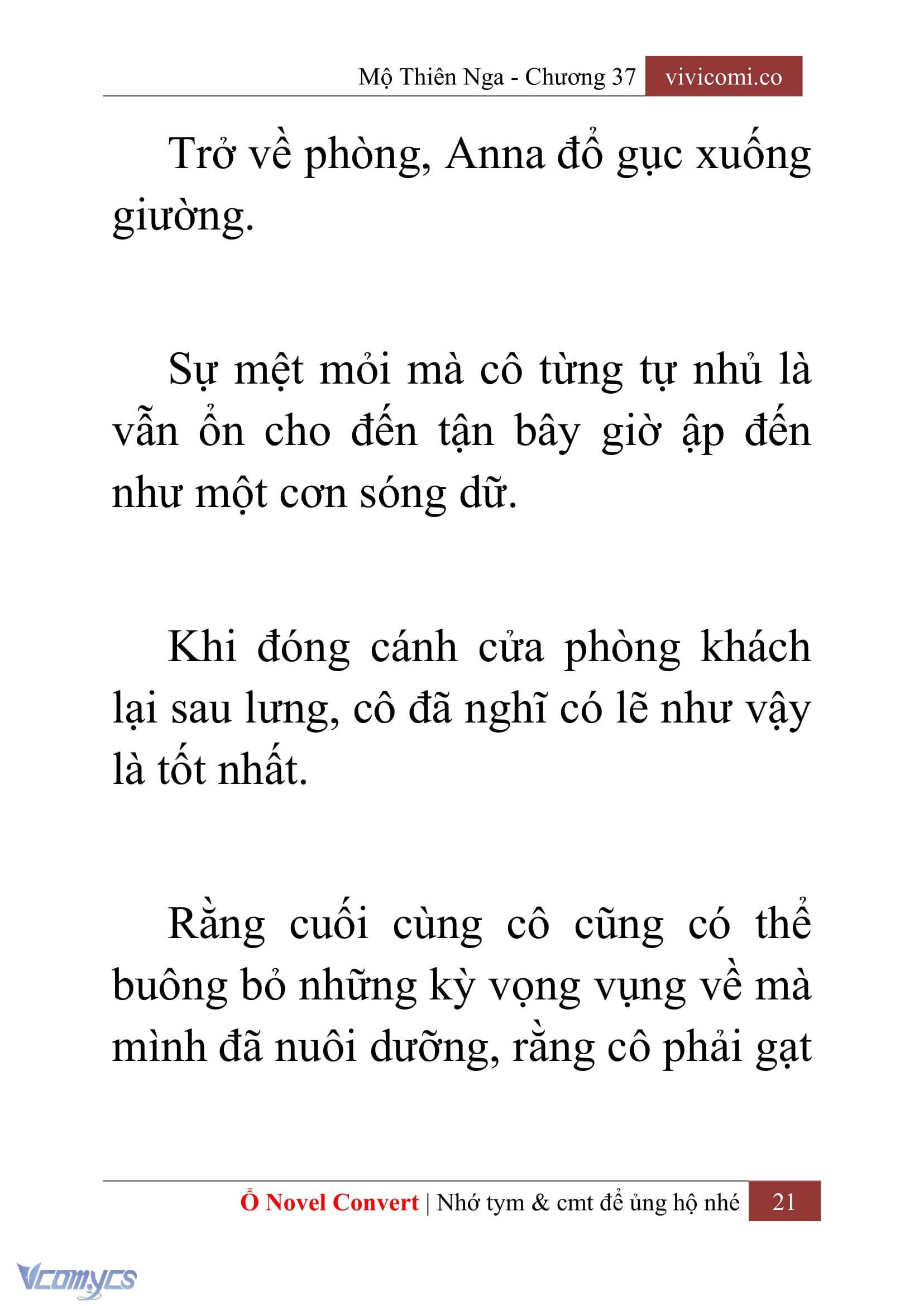 [Novel] Mộ Thiên Nga Chap 37 - Trang 2