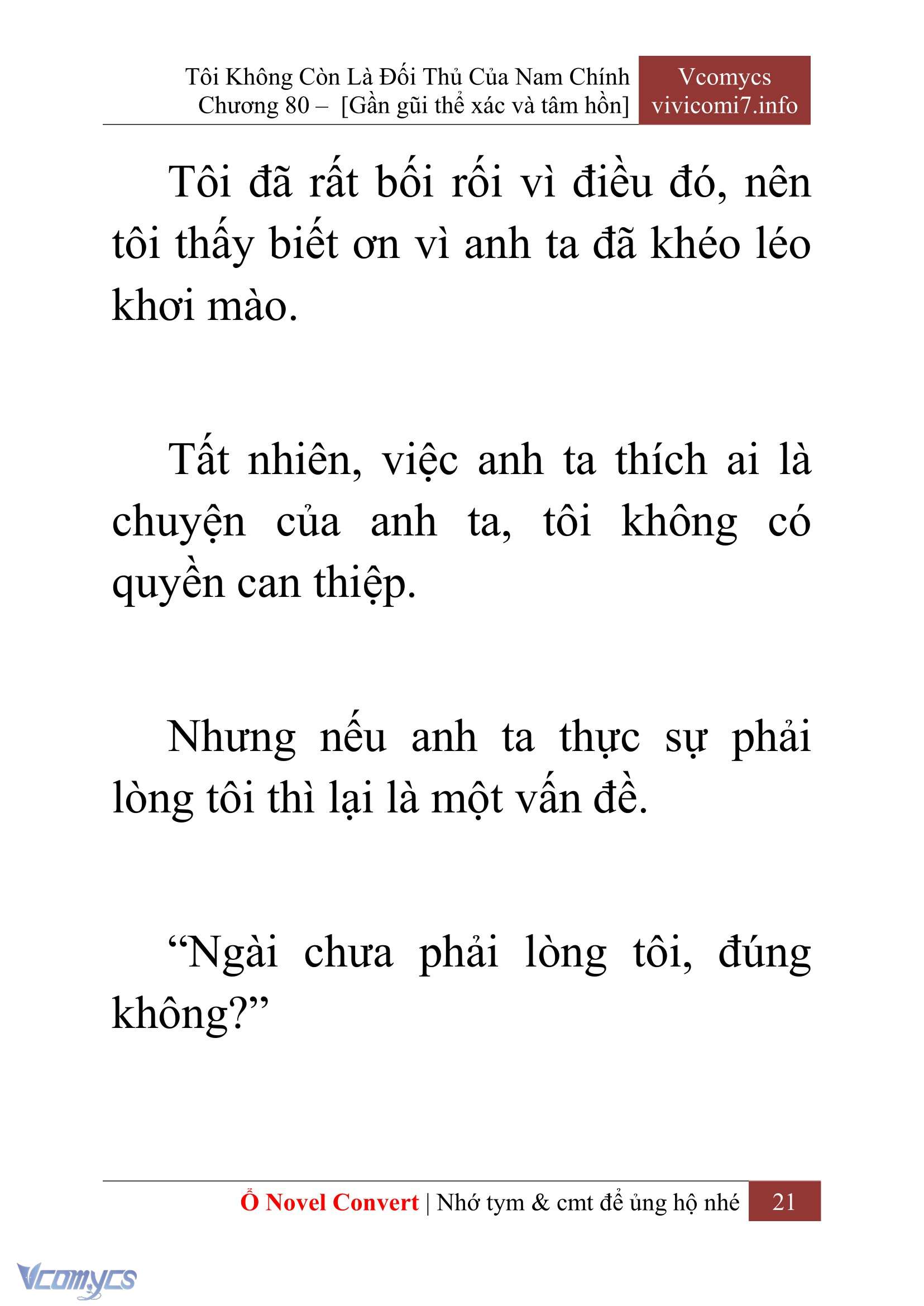 [Novel] Tôi Không Còn Là Đối Thủ Của Nam Chính Chap 80 - Trang 2