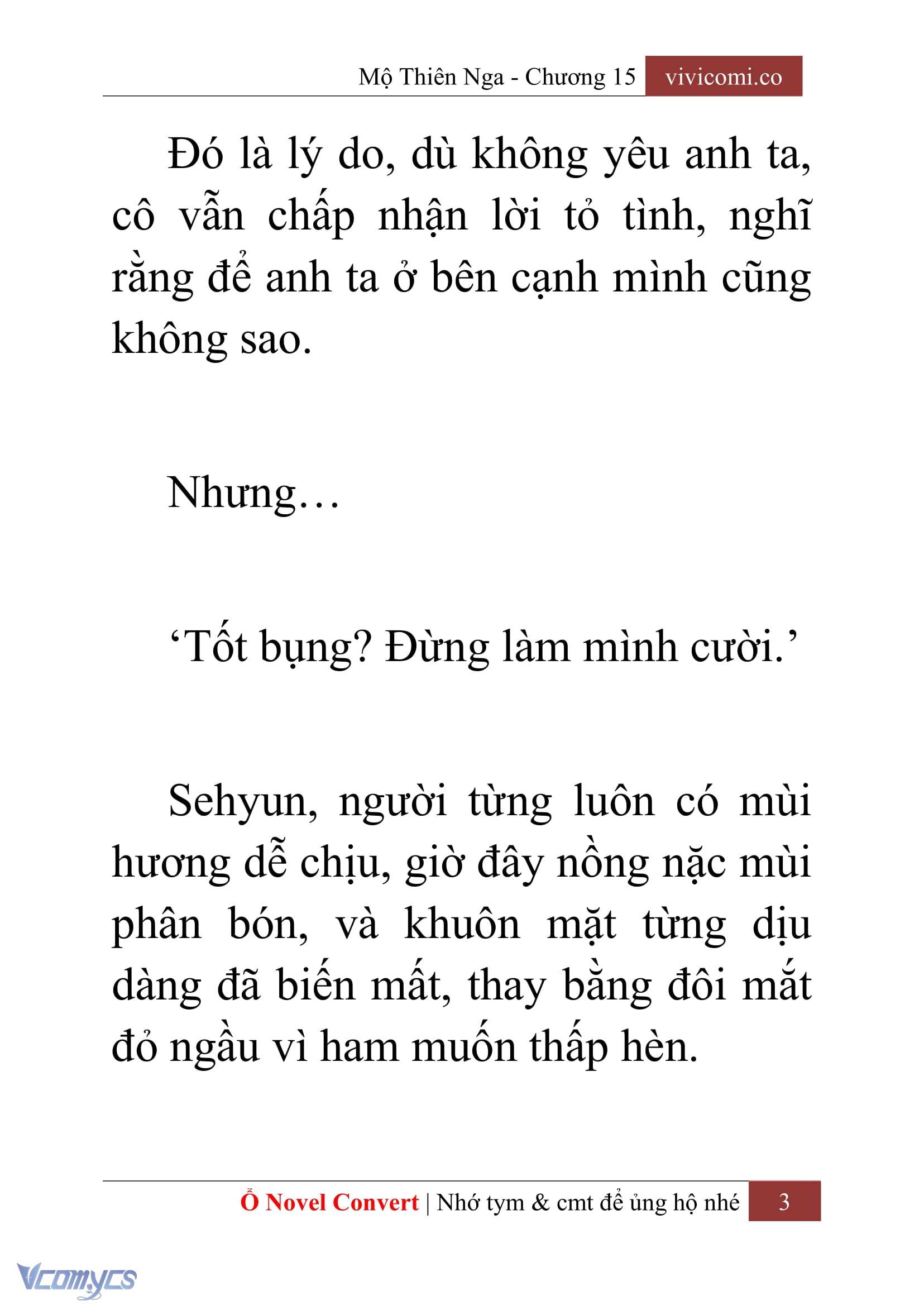 [Novel] Mộ Thiên Nga Chap 15 - Trang 2
