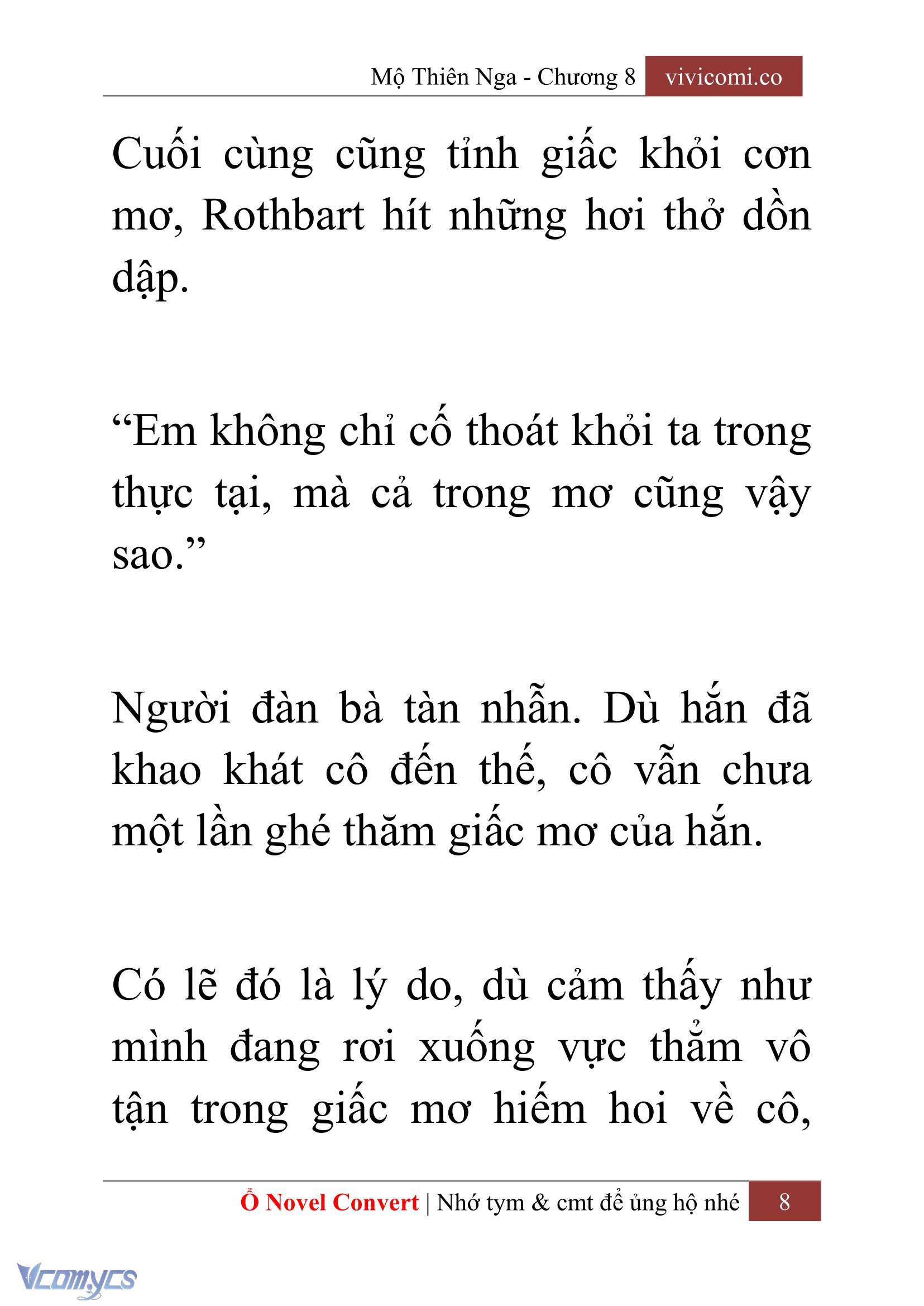 [Novel] Mộ Thiên Nga Chap 8 - Trang 2