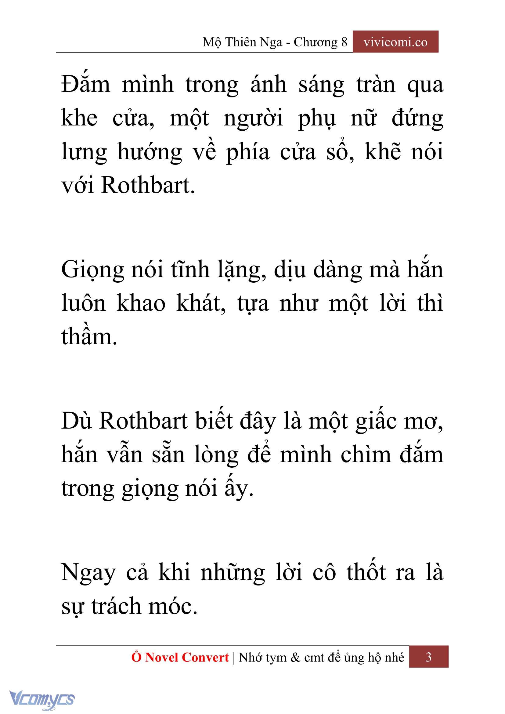 [Novel] Mộ Thiên Nga Chap 8 - Trang 2