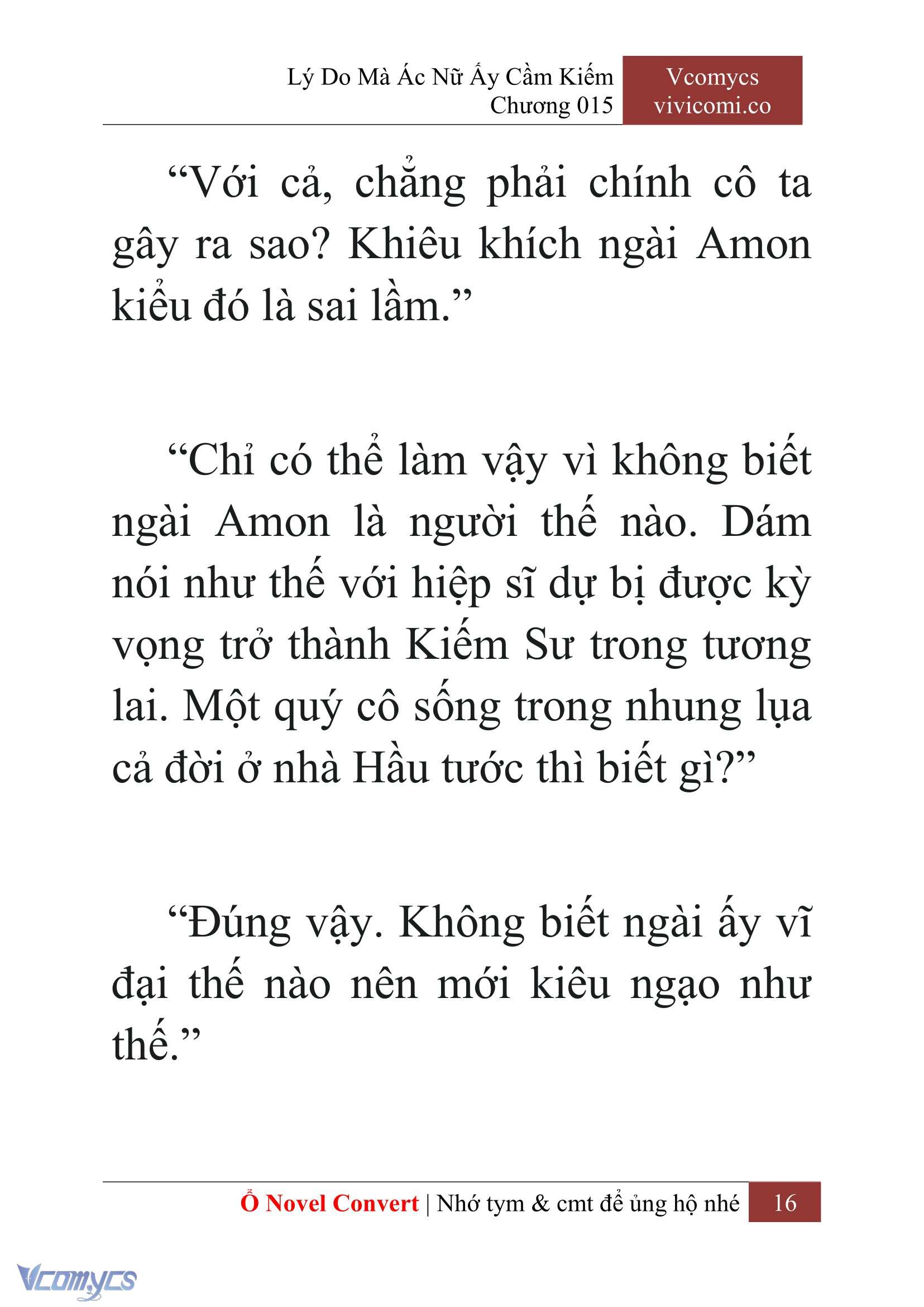 [Novel] Lý Do Mà Ác Nữ Ấy Cầm Kiếm Chap 15 - Trang 2