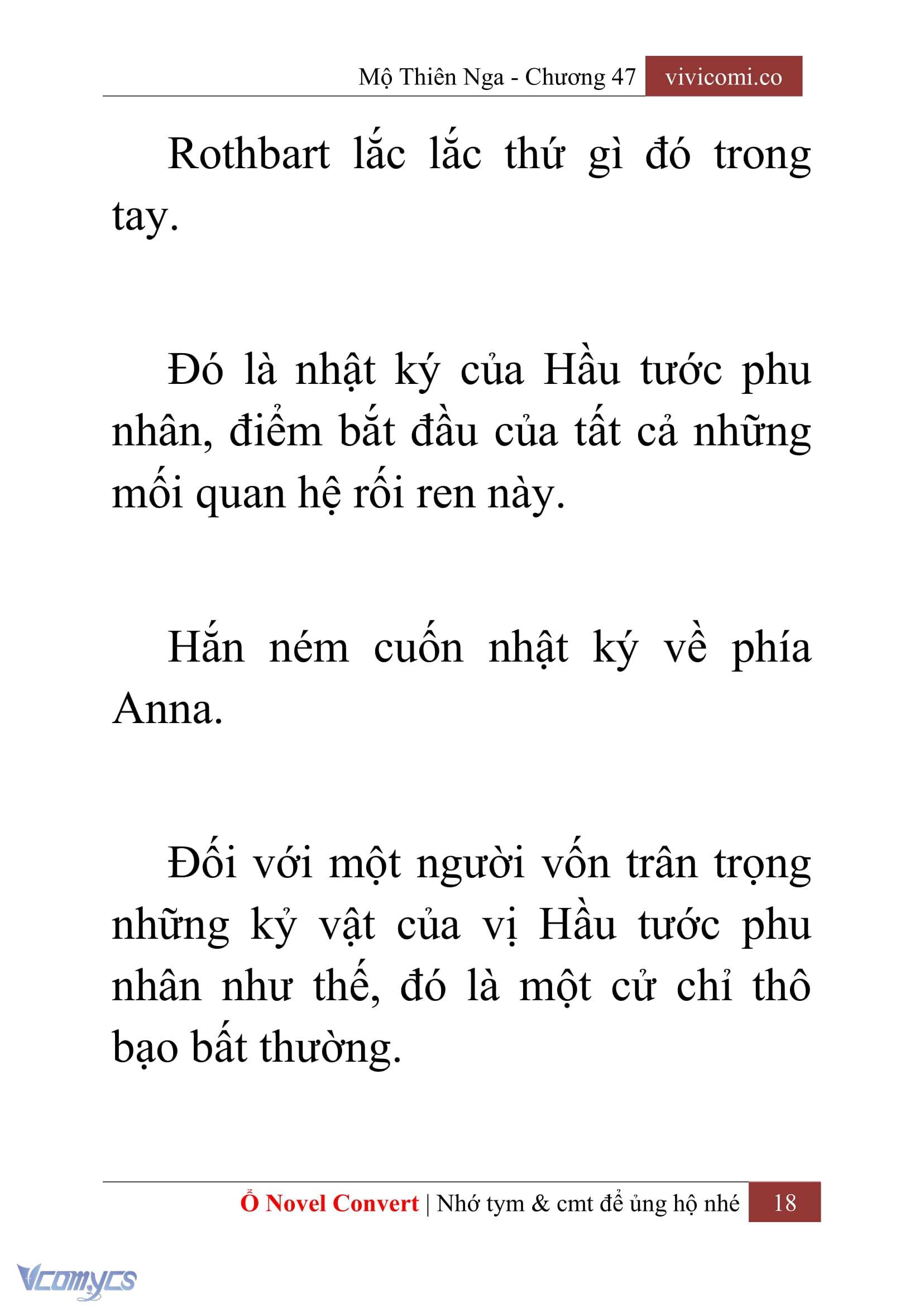 [Novel] Mộ Thiên Nga Chap 47 - Trang 2