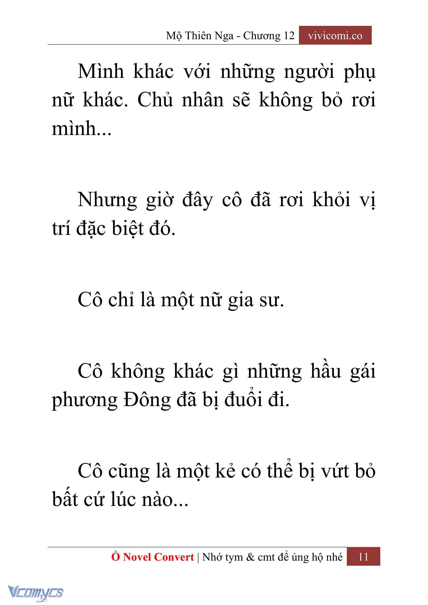 [Novel] Mộ Thiên Nga Chap 12 - Next Chap 13