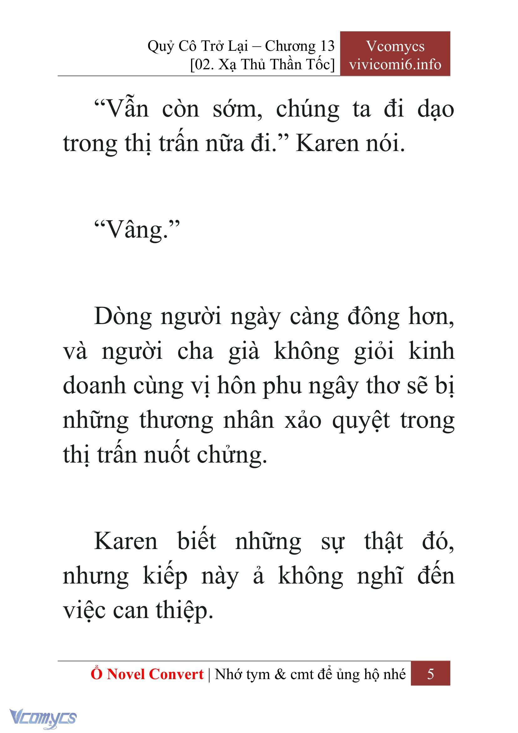 [Novel] Quý Cô Trở Lại Chap 13 - Trang 2