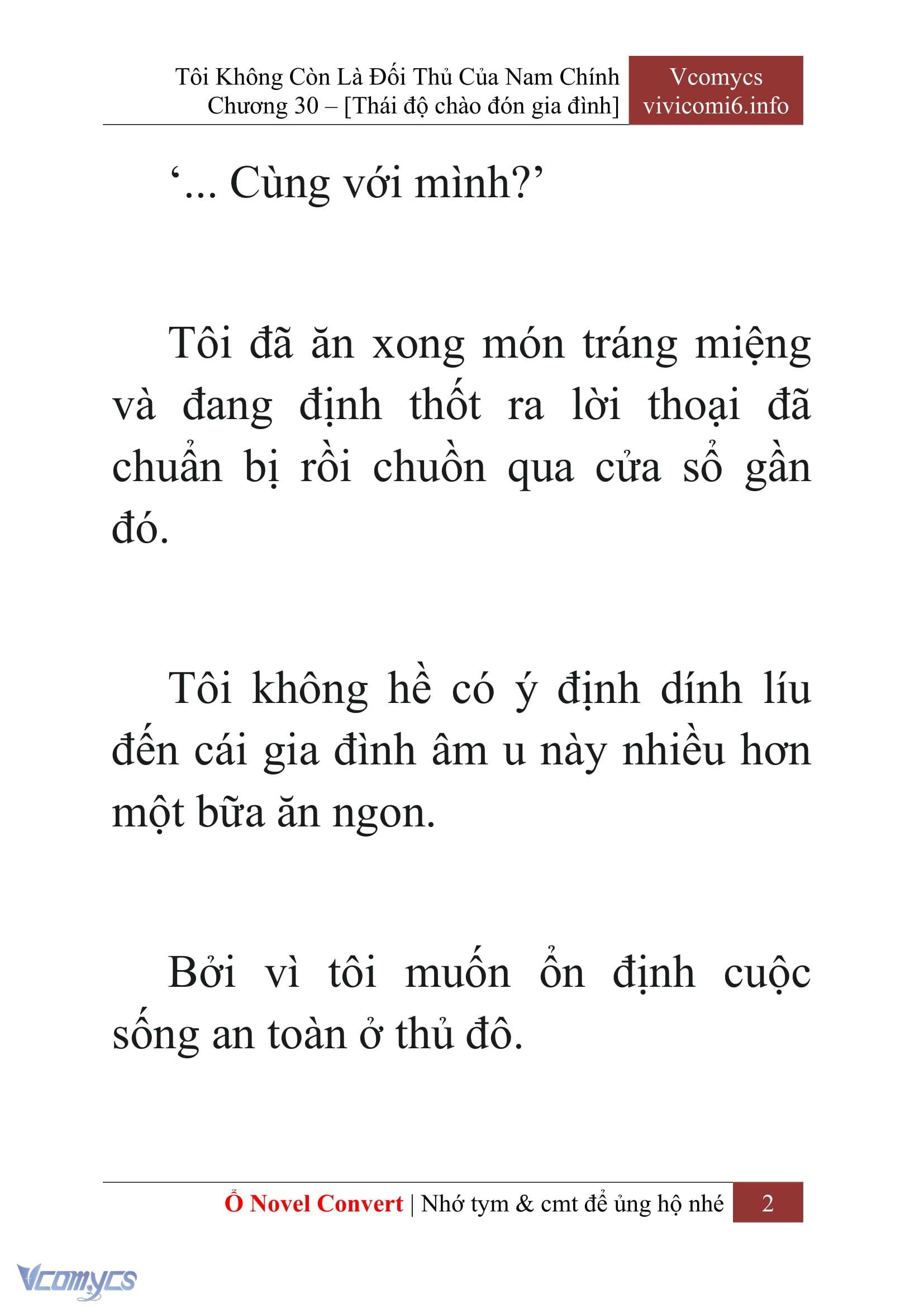 [Novel] Tôi Không Còn Là Đối Thủ Của Nam Chính Chap 30 - Trang 2