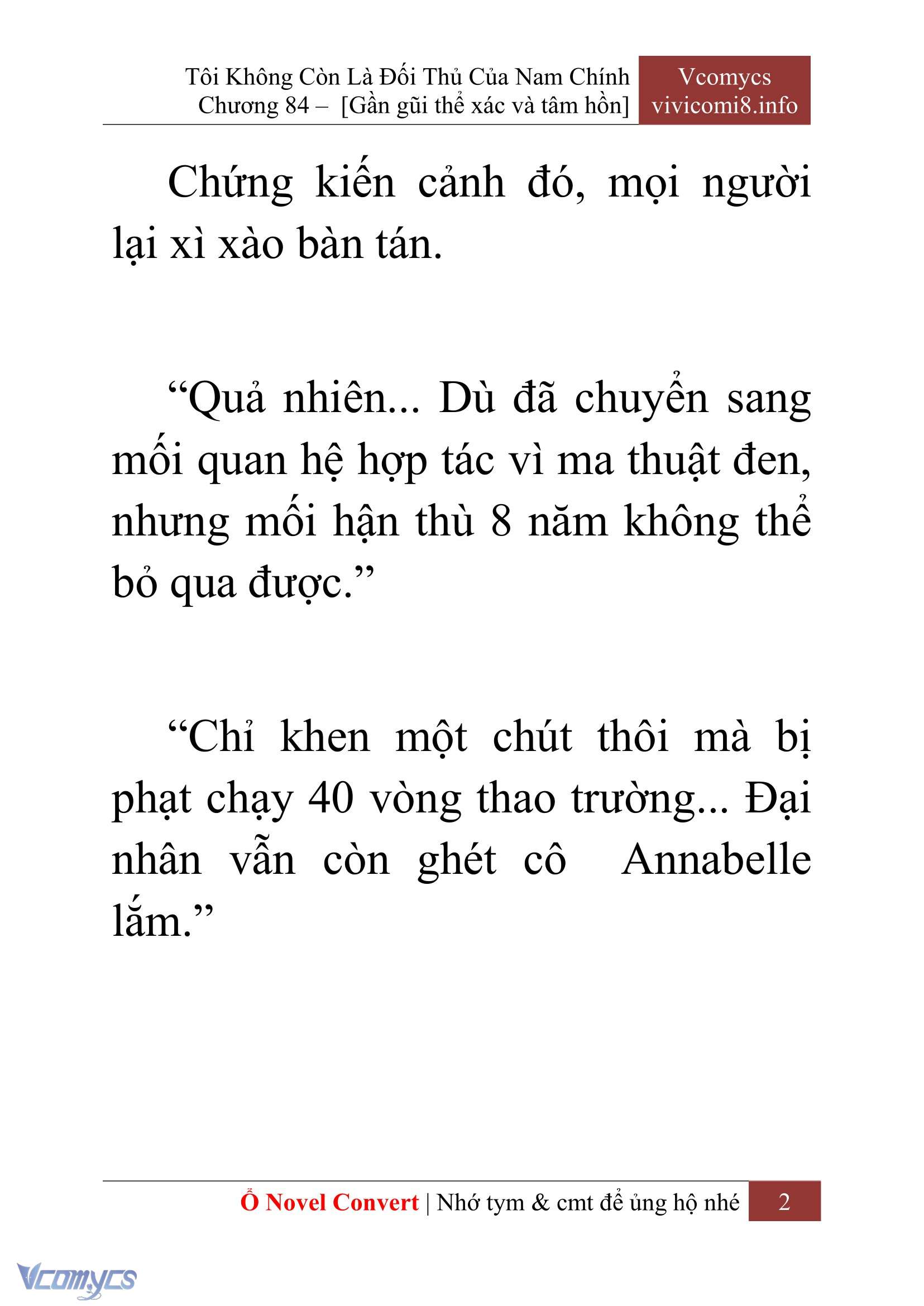 [Novel] Tôi Không Còn Là Đối Thủ Của Nam Chính Chap 84 - Trang 2