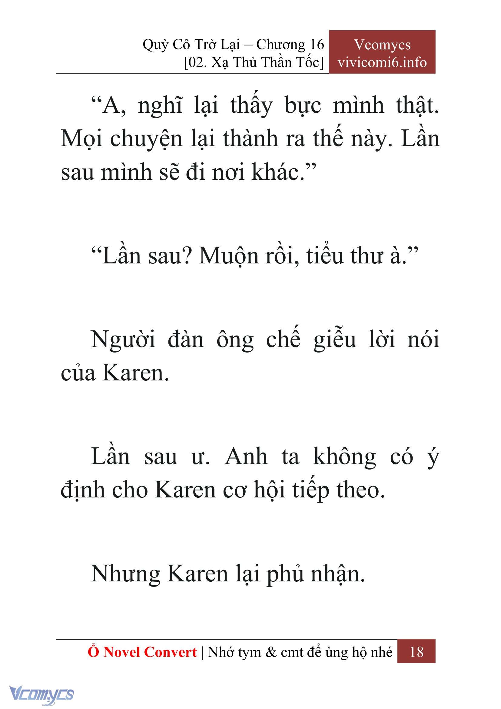 [Novel] Quý Cô Trở Lại Chap 16 - Trang 2