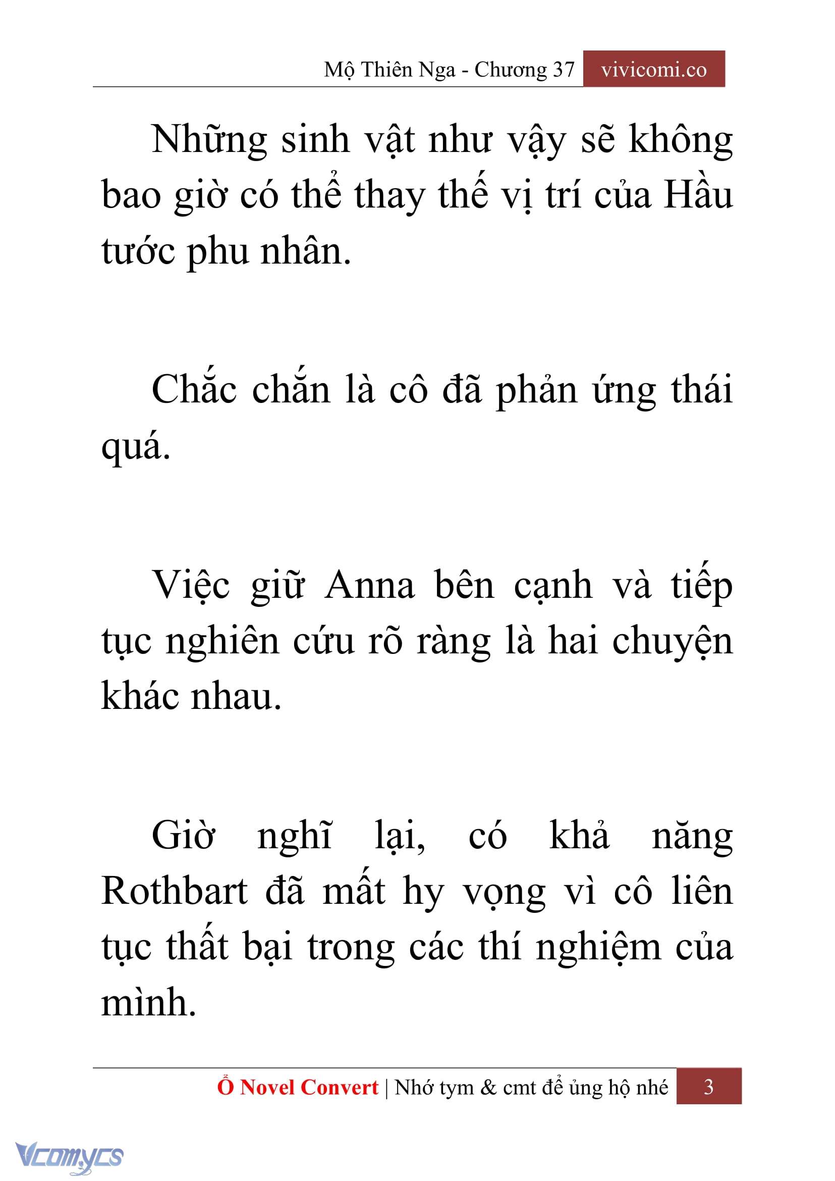 [Novel] Mộ Thiên Nga Chap 37 - Trang 2