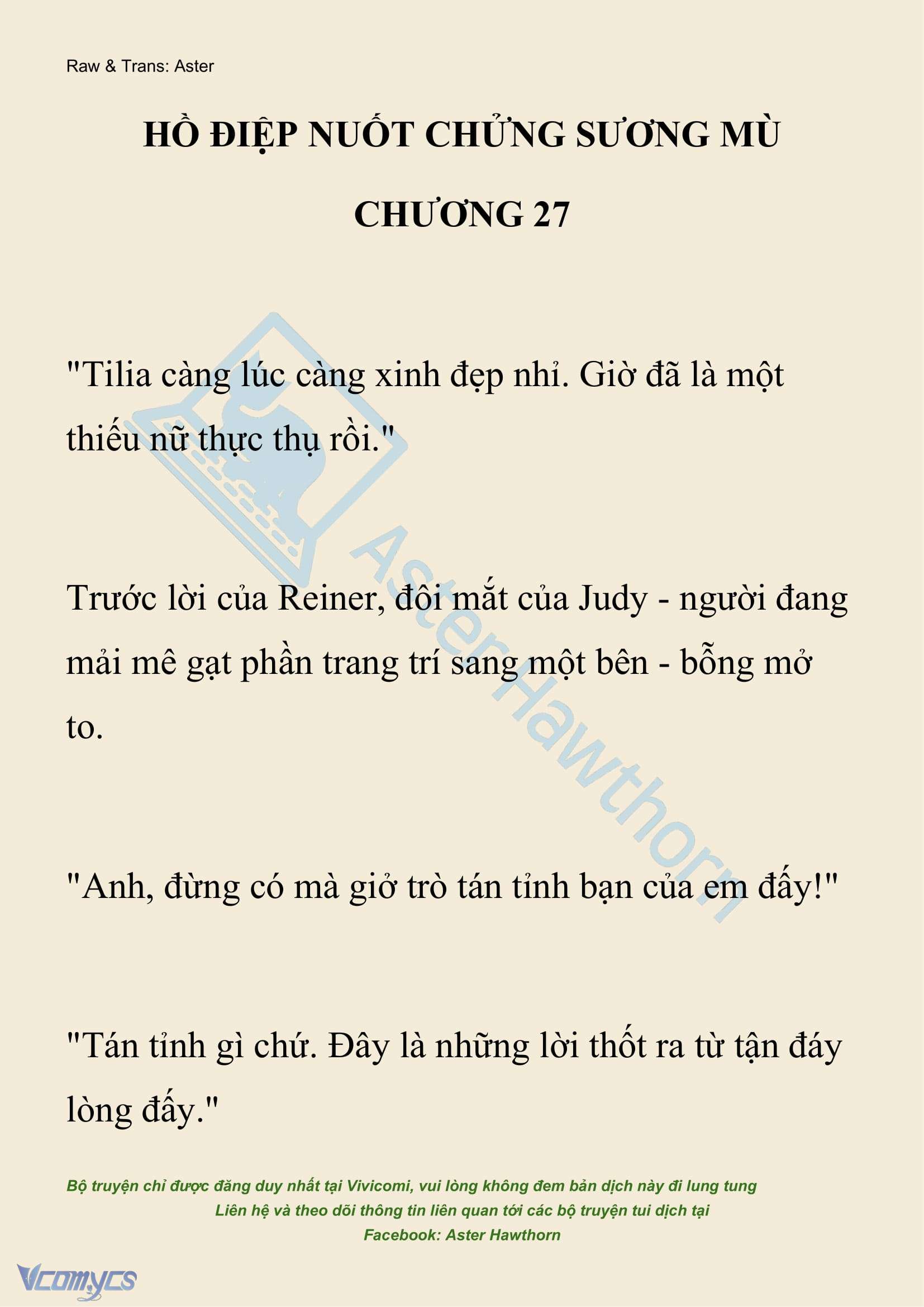 [NOVEL] Hồ Điệp Nuốt Chửng Sương Mù Chap 27 - Trang 2