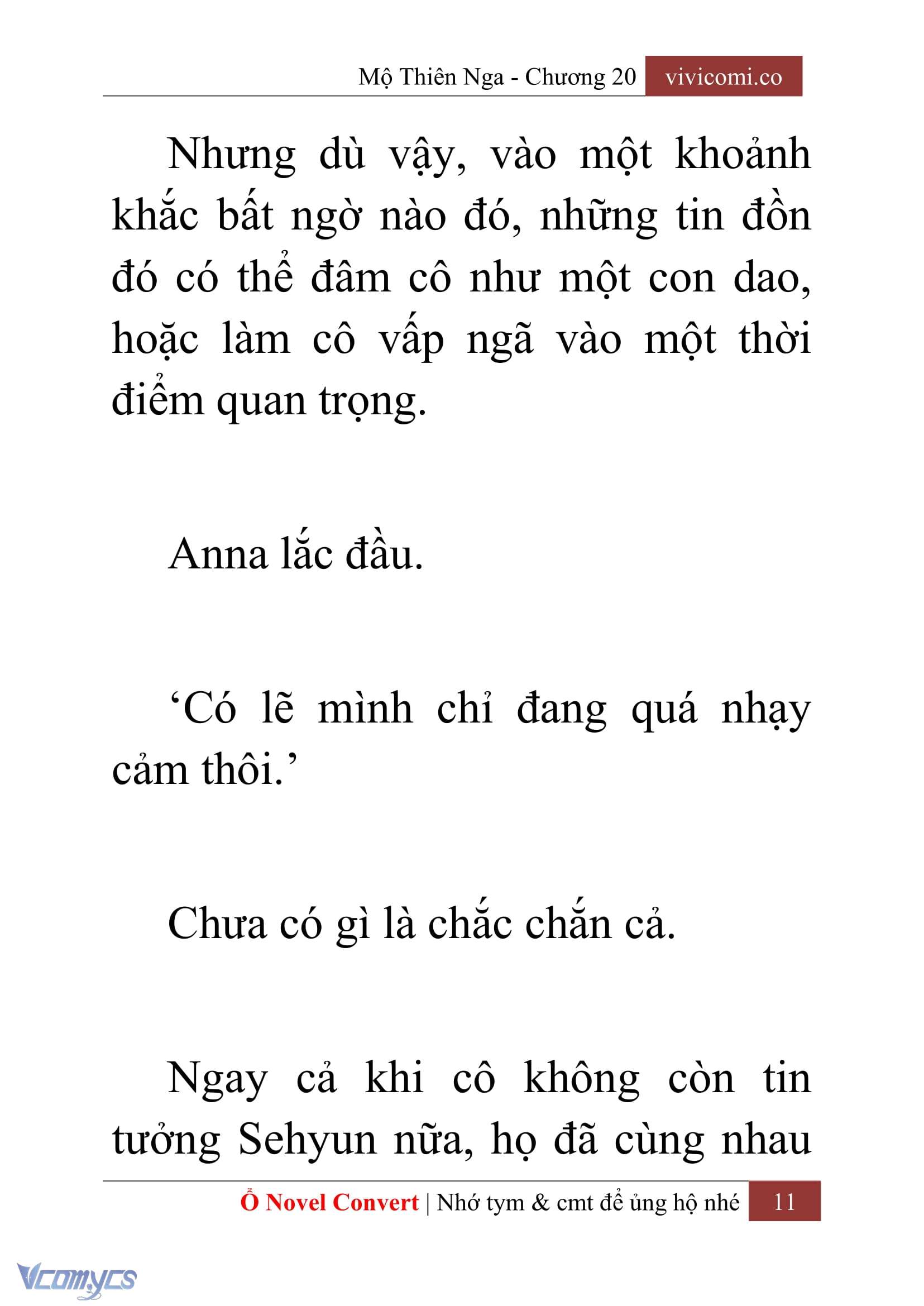 [Novel] Mộ Thiên Nga Chap 20 - Next 