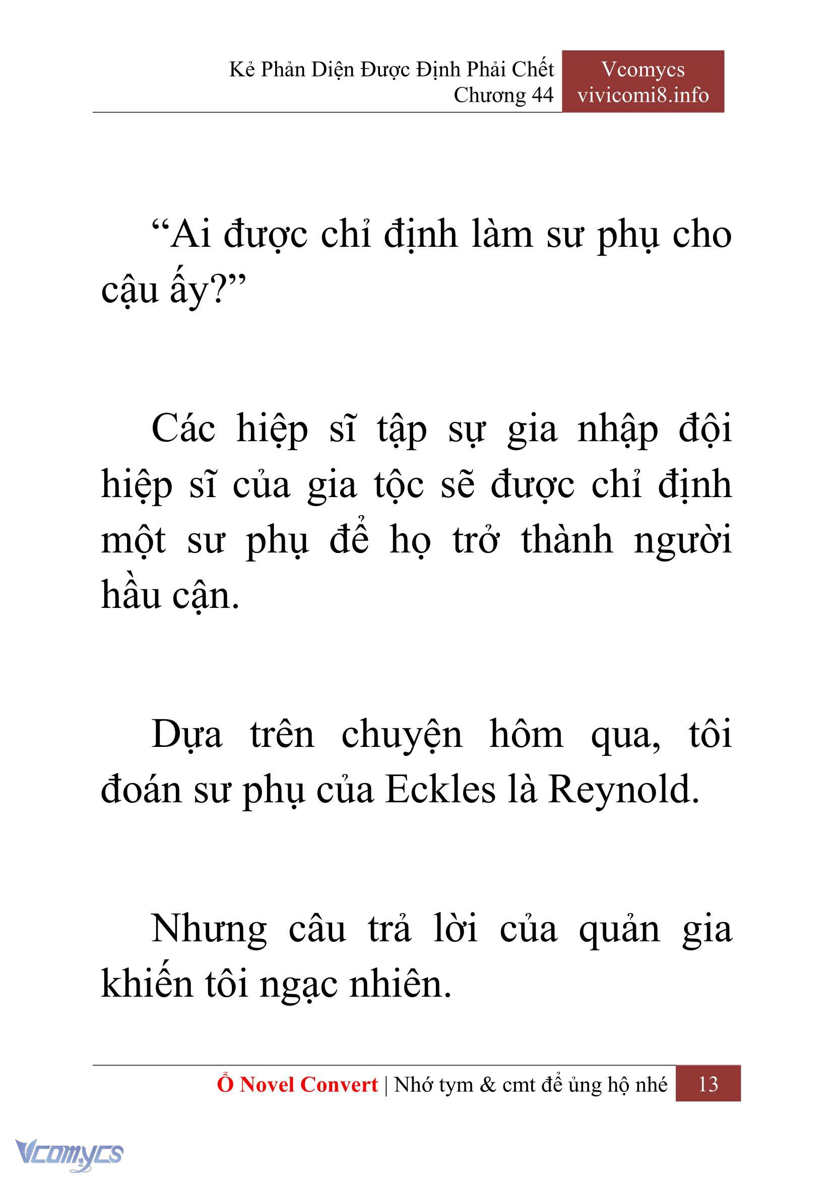 [Novel] Kẻ Phản Diện Được Định Phải Chết Chap 44 - Next Chap 45