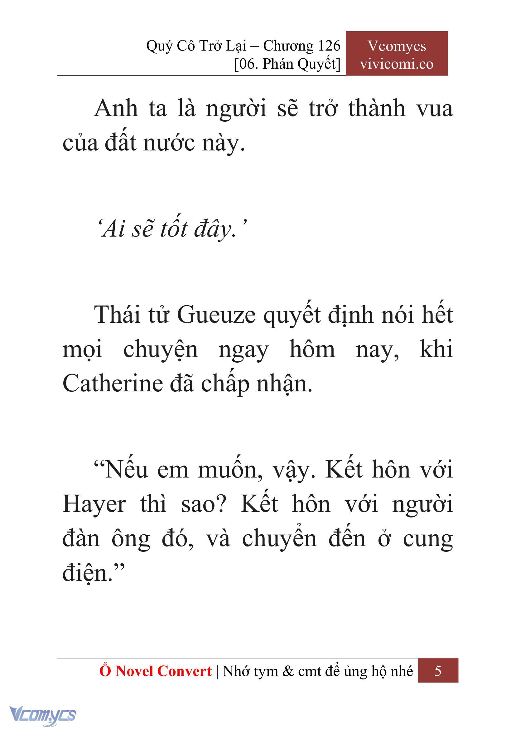 [Novel] Quý Cô Trở Lại Chap 126 - Next Chap 127