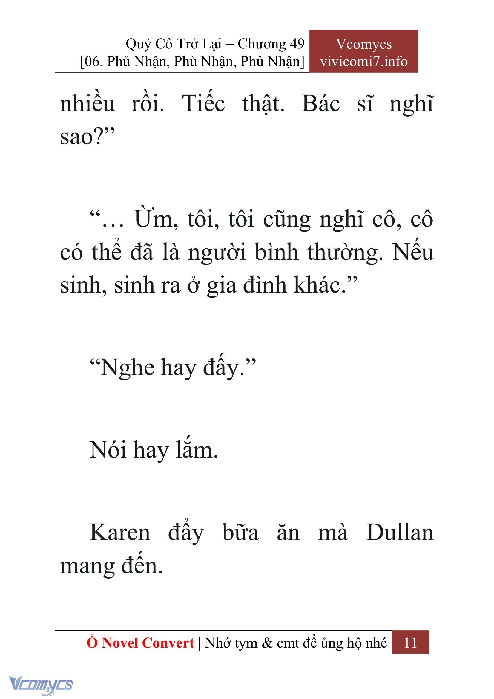 [Novel] Quý Cô Trở Lại Chap 49 - Next Chap 50