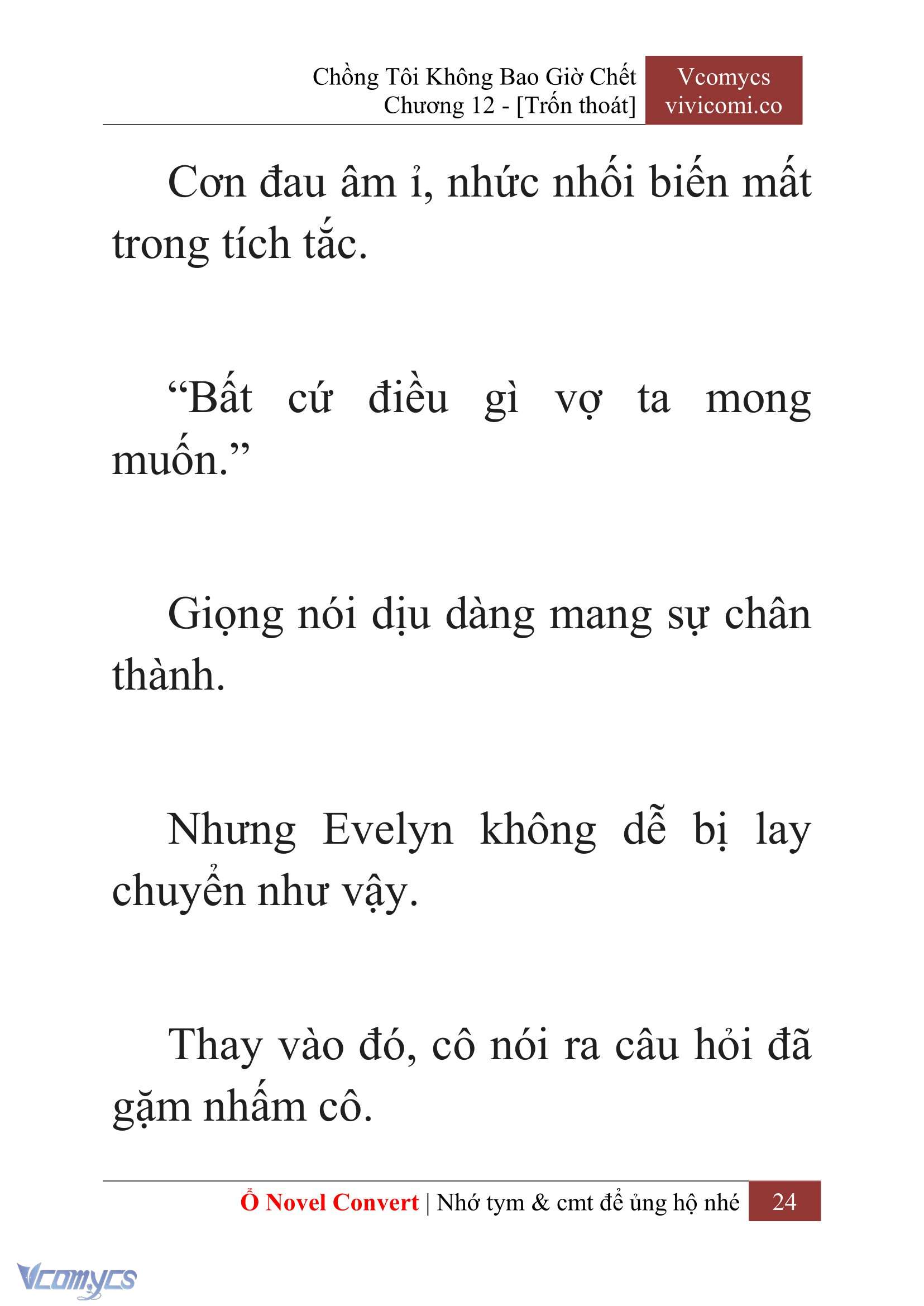 [Novel] Chồng Tôi Không Bao Giờ Chết Chap 12 - Trang 2