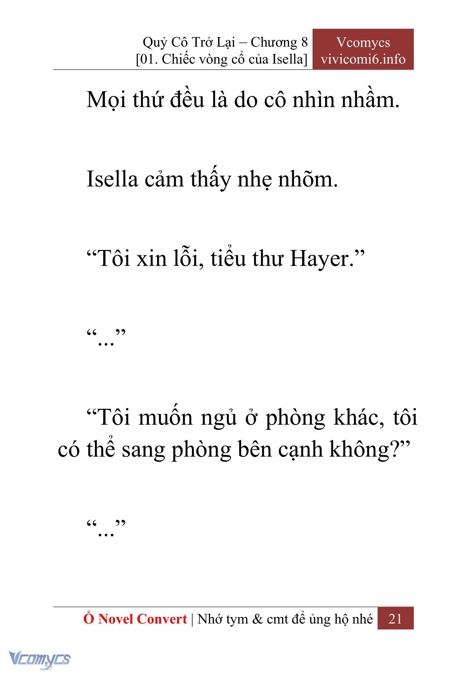 [Novel] Quý Cô Trở Lại Chap 8 - Next Chap 9