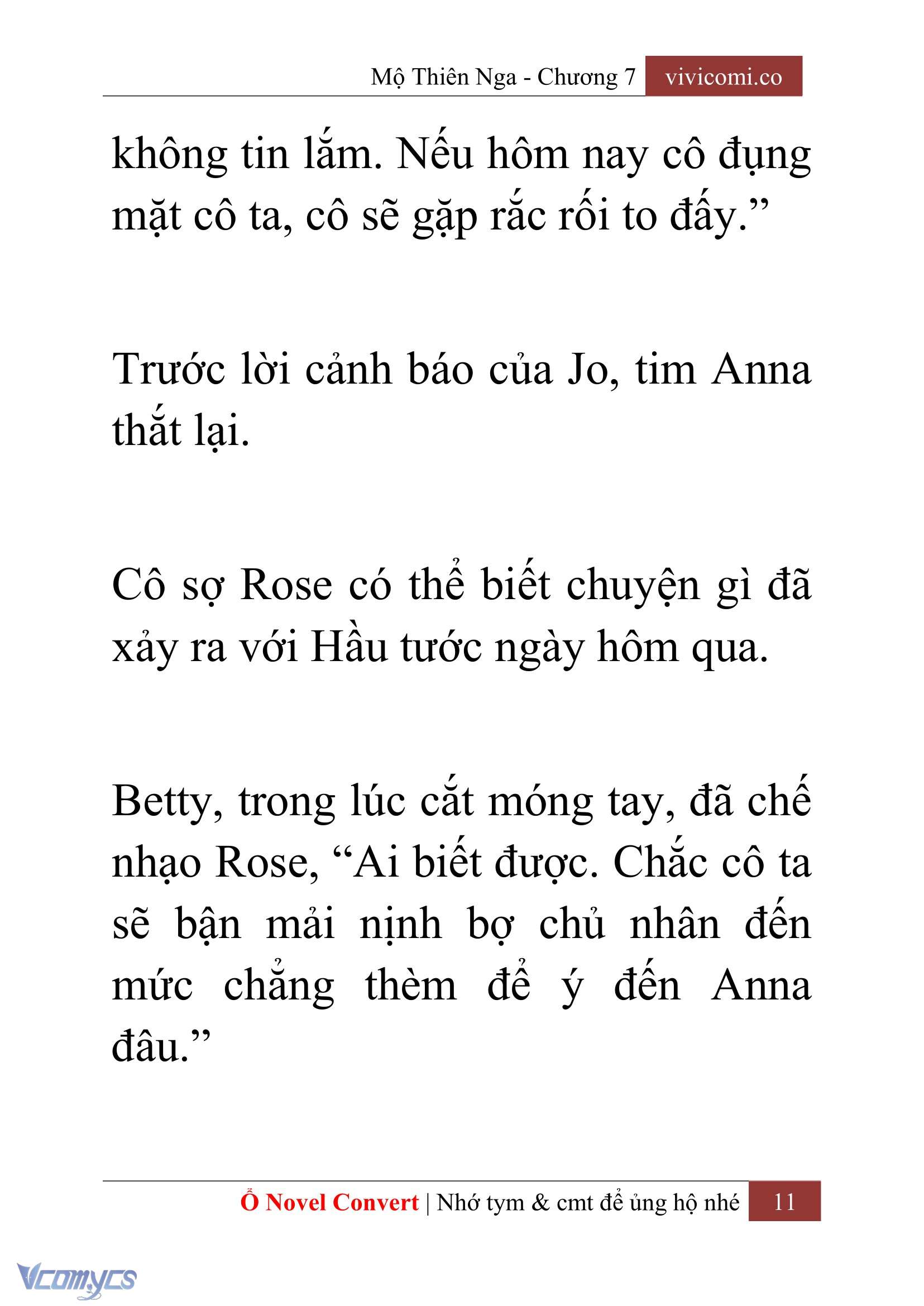 [Novel] Mộ Thiên Nga Chap 7 - Trang 2