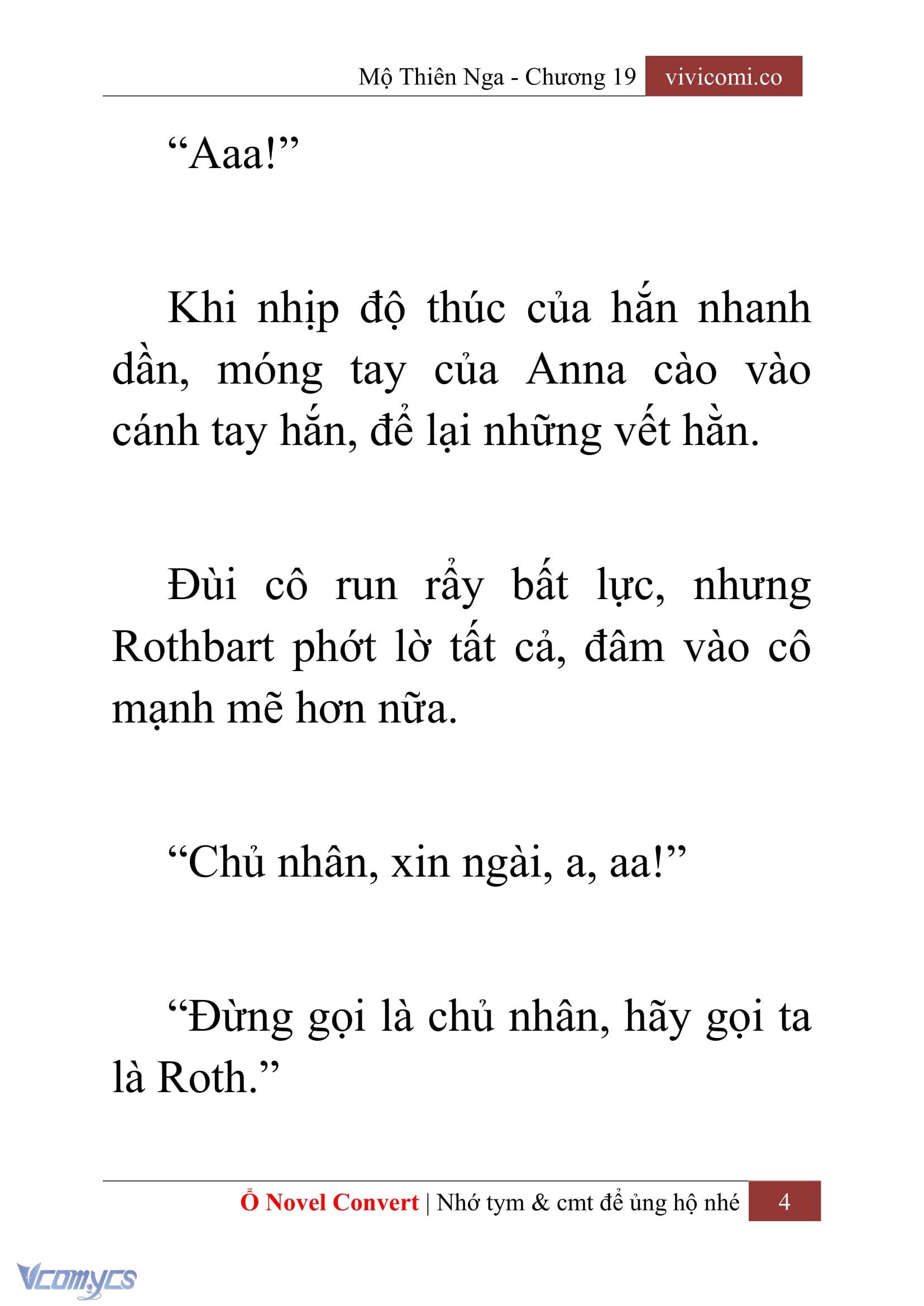 [Novel] Mộ Thiên Nga Chap 19 - Trang 2