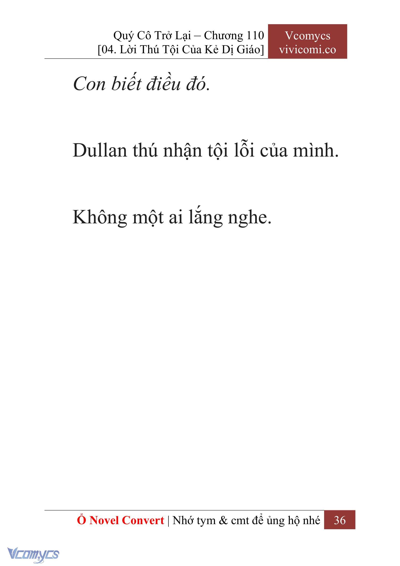 [Novel] Quý Cô Trở Lại Chap 110 - Trang 2