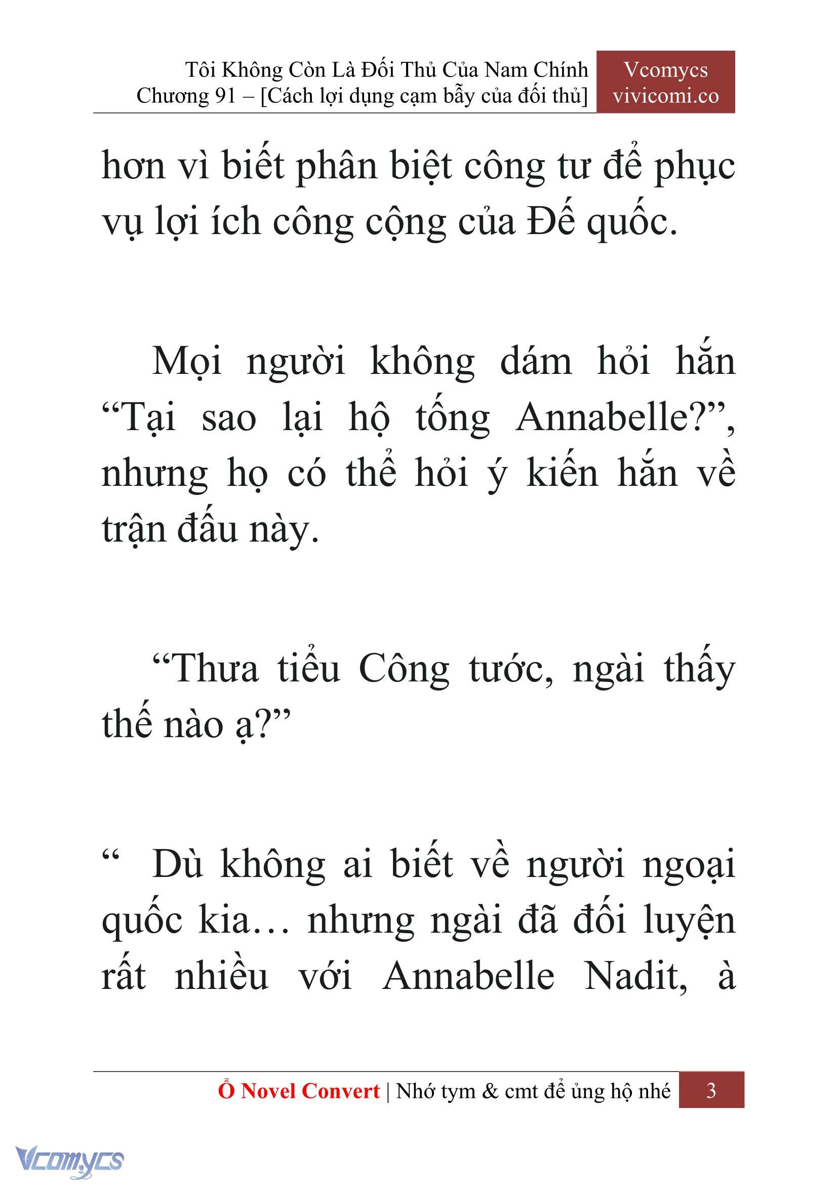 [Novel] Tôi Không Còn Là Đối Thủ Của Nam Chính Chap 91 - Trang 2