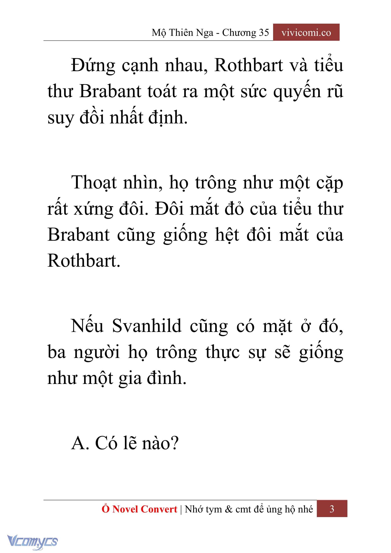 [Novel] Mộ Thiên Nga Chap 35 - Trang 2