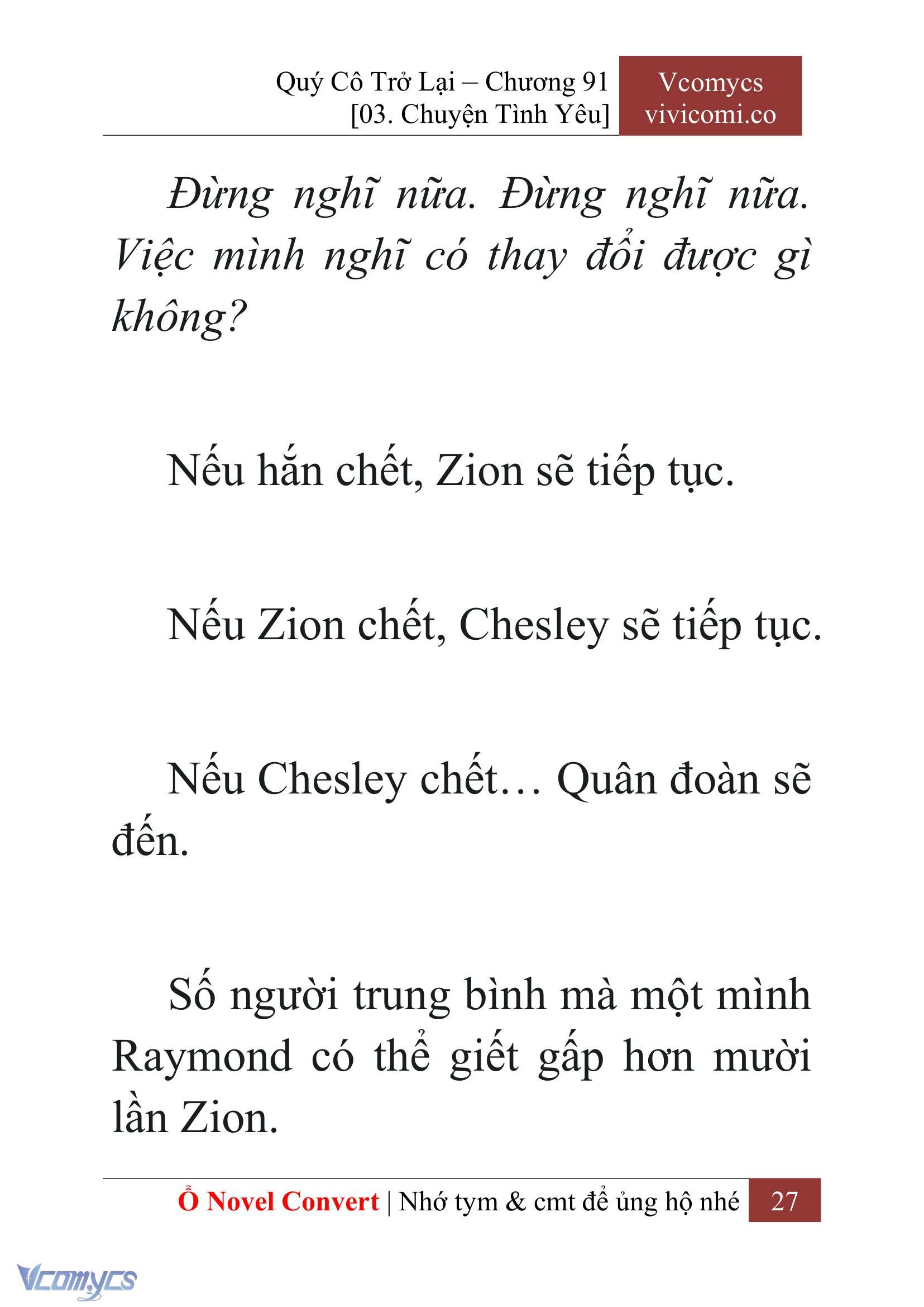 [Novel] Quý Cô Trở Lại Chap 91 - Trang 2