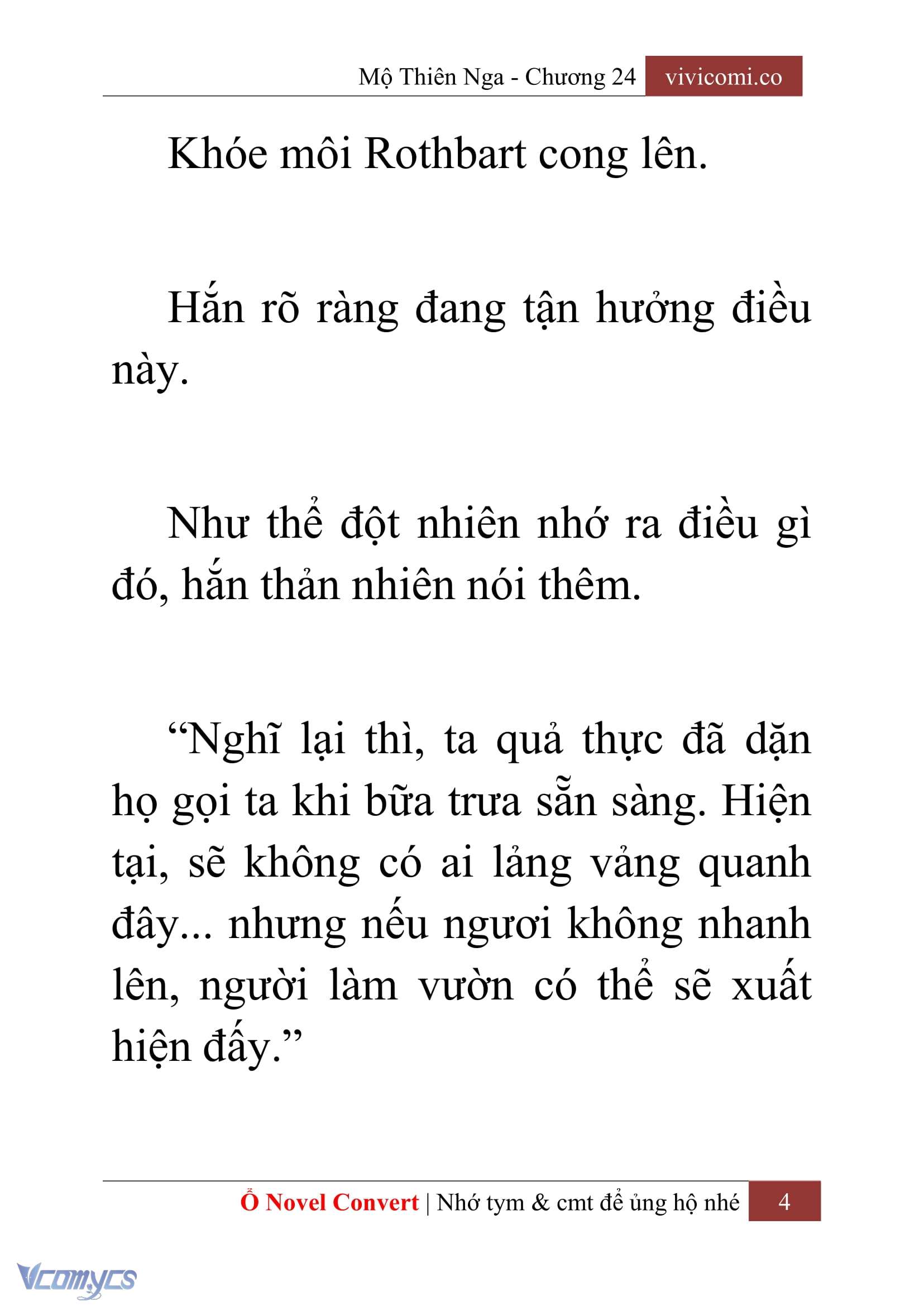 [Novel] Mộ Thiên Nga Chap 24 - Trang 2
