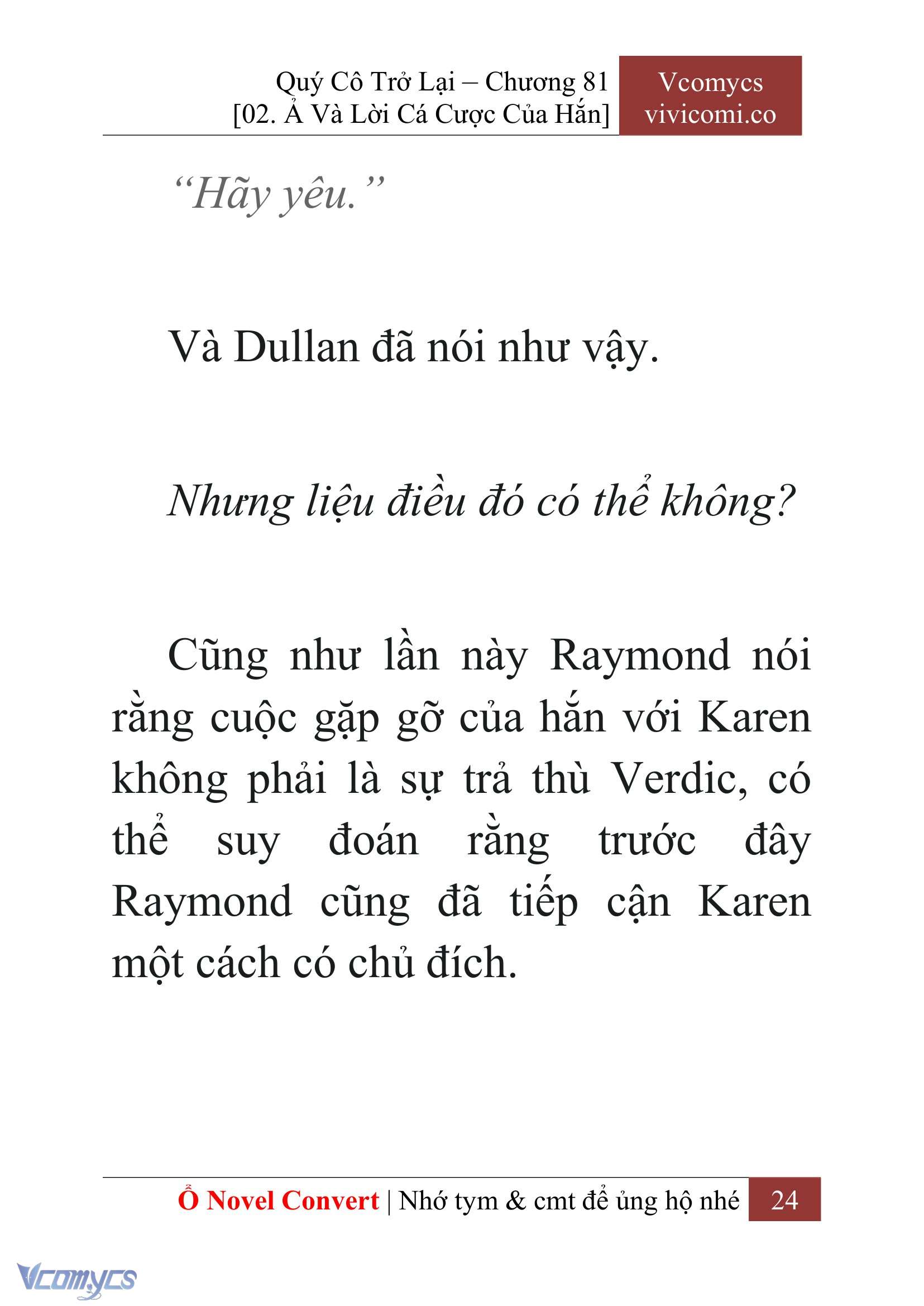 [Novel] Quý Cô Trở Lại Chap 81 - Trang 2