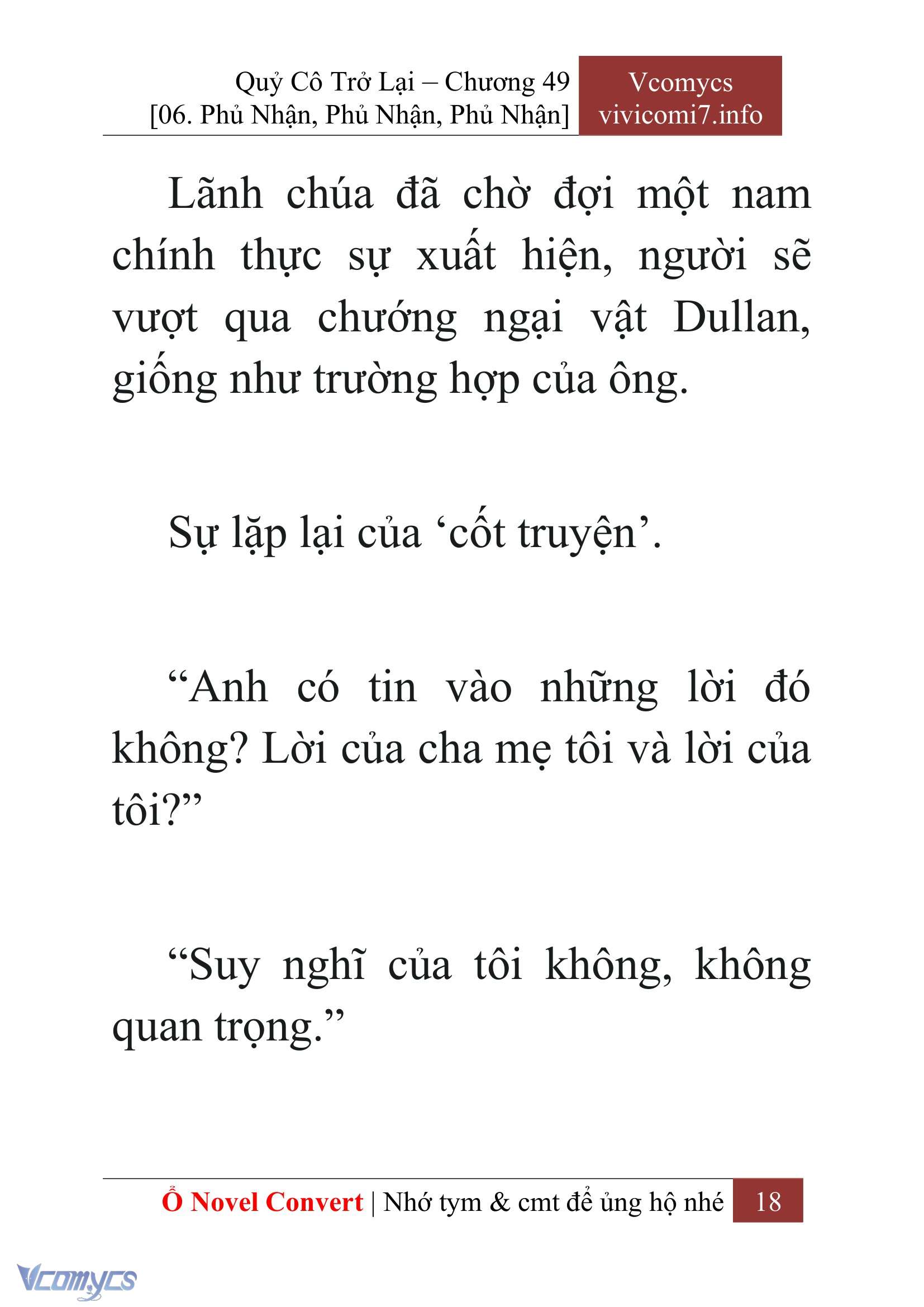 [Novel] Quý Cô Trở Lại Chap 49 - Next Chap 50