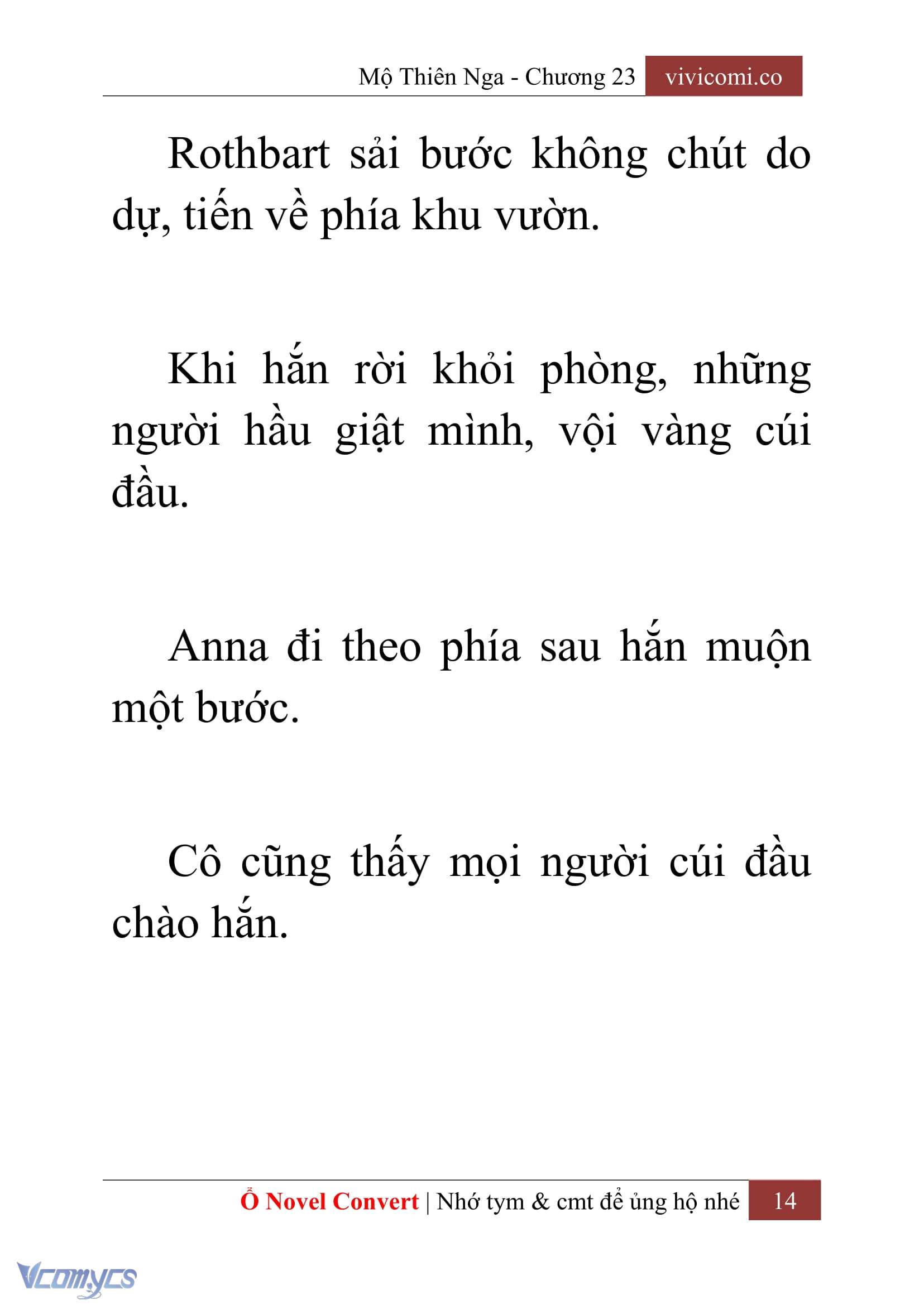 [Novel] Mộ Thiên Nga Chap 23 - Trang 2